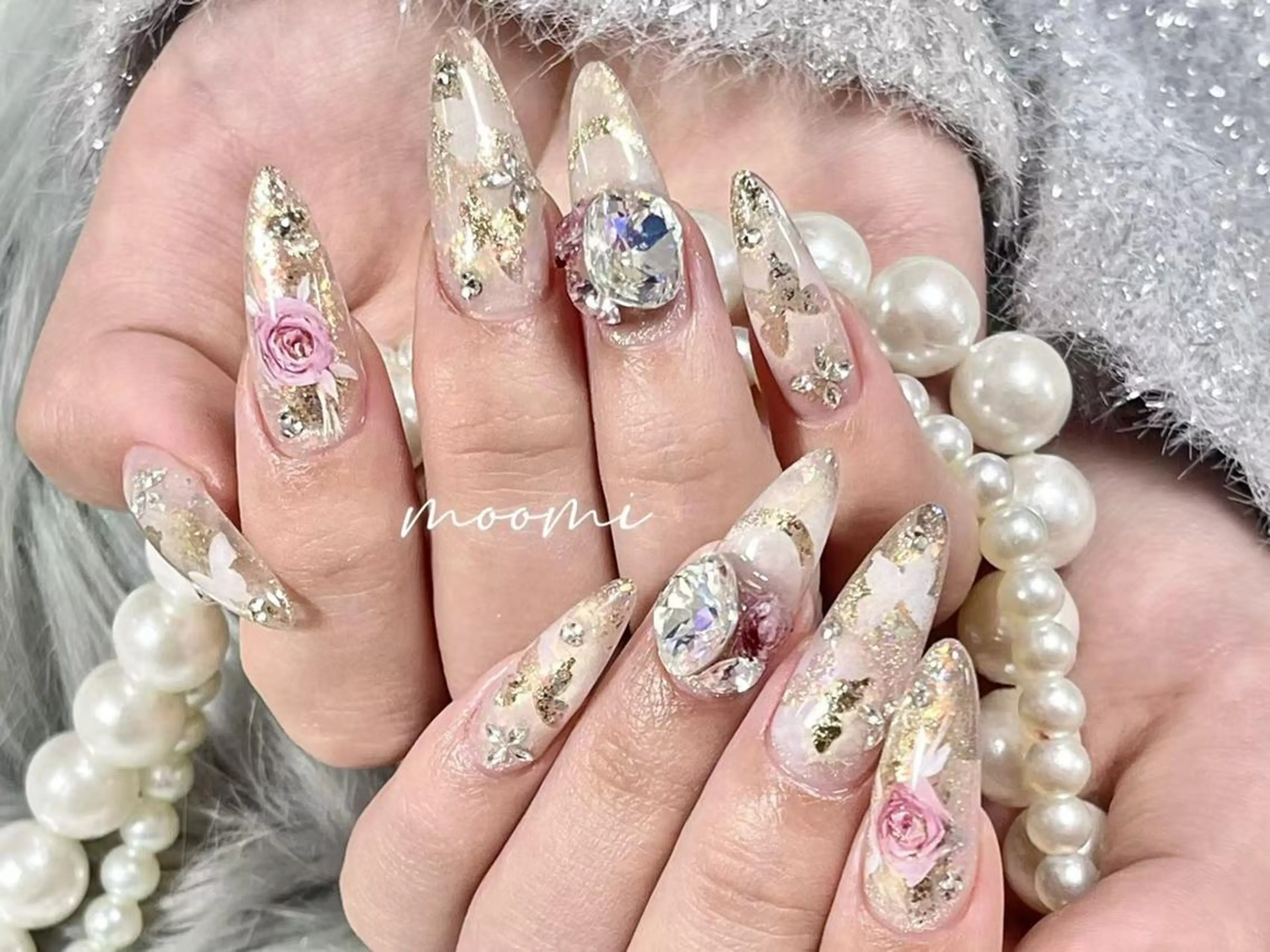 ネイル 長さ出し ジェルネイル グラデーション 韓国ネイル マグネットネイル moomi nail スカルプ専門のネイルデザイン