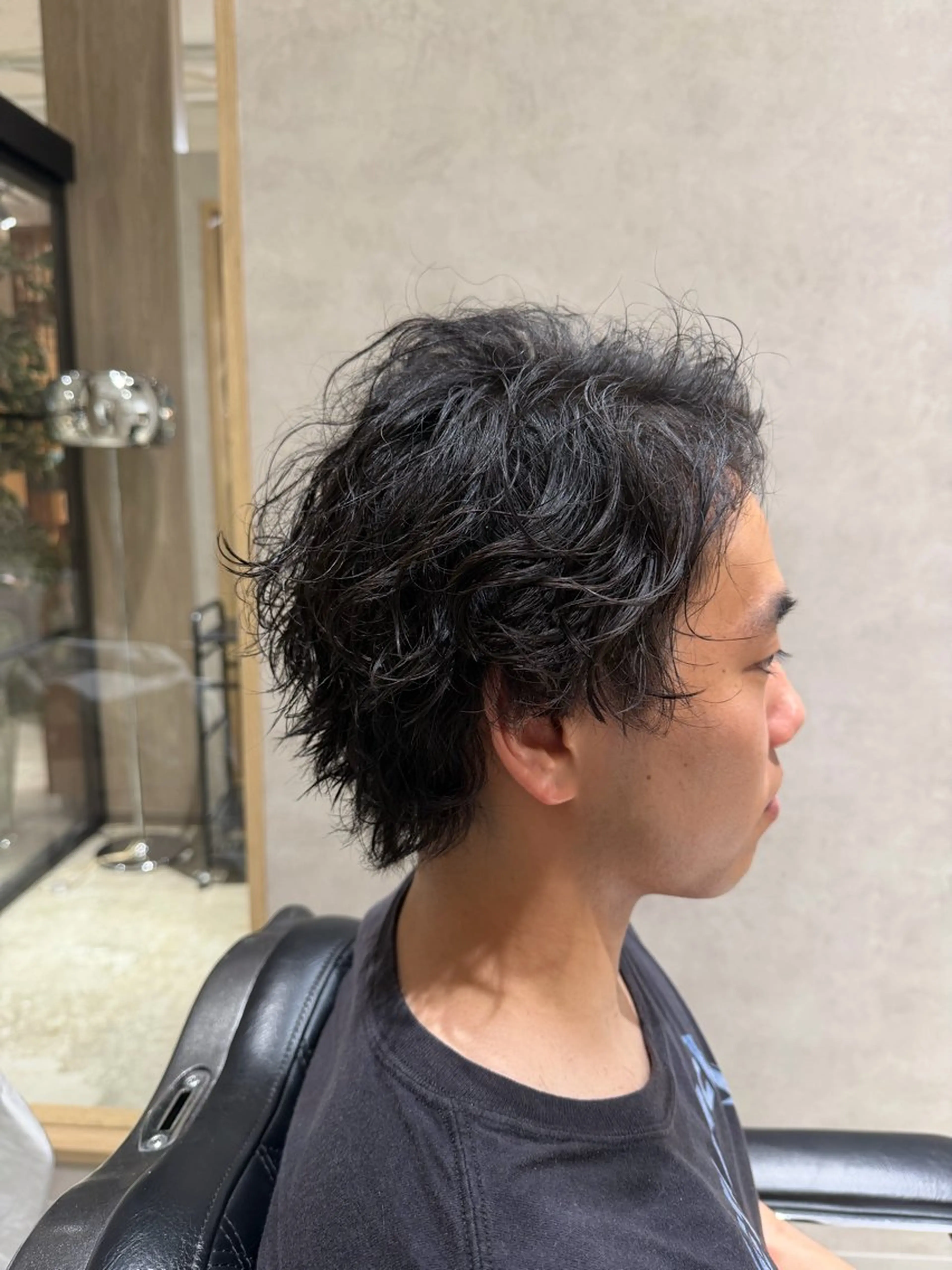 メンズ メンズパーマ 波巻きパーマ メンズウルフカット ウルフカット パーマ 透明感/暖色カラー いっきのヘアスタイル