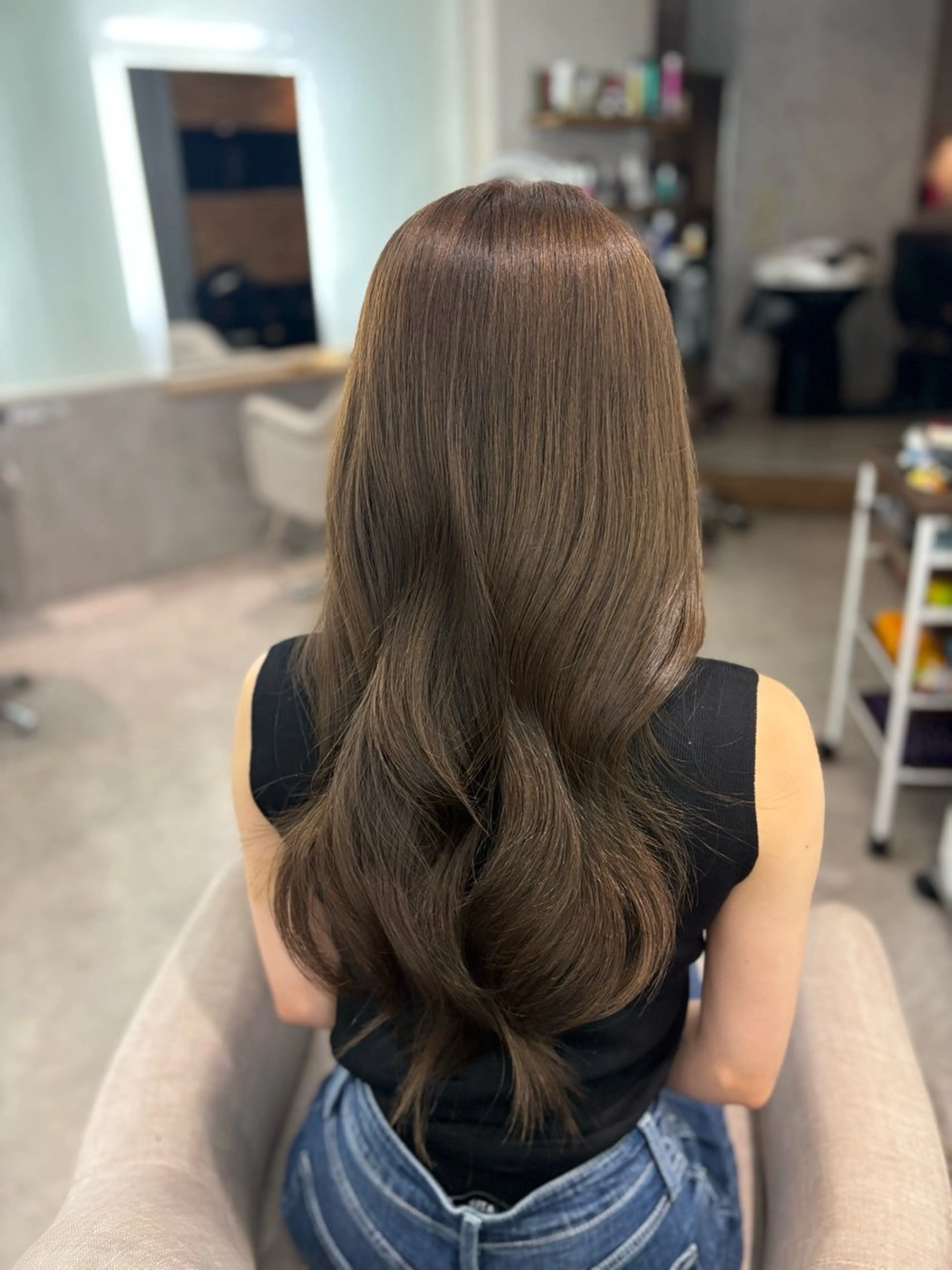 ロング カラー ベージュカラー ヘーゼル Wixy mimi所属・Miu 名古屋カット ミディアム/ピンク髪のヘアスタイル