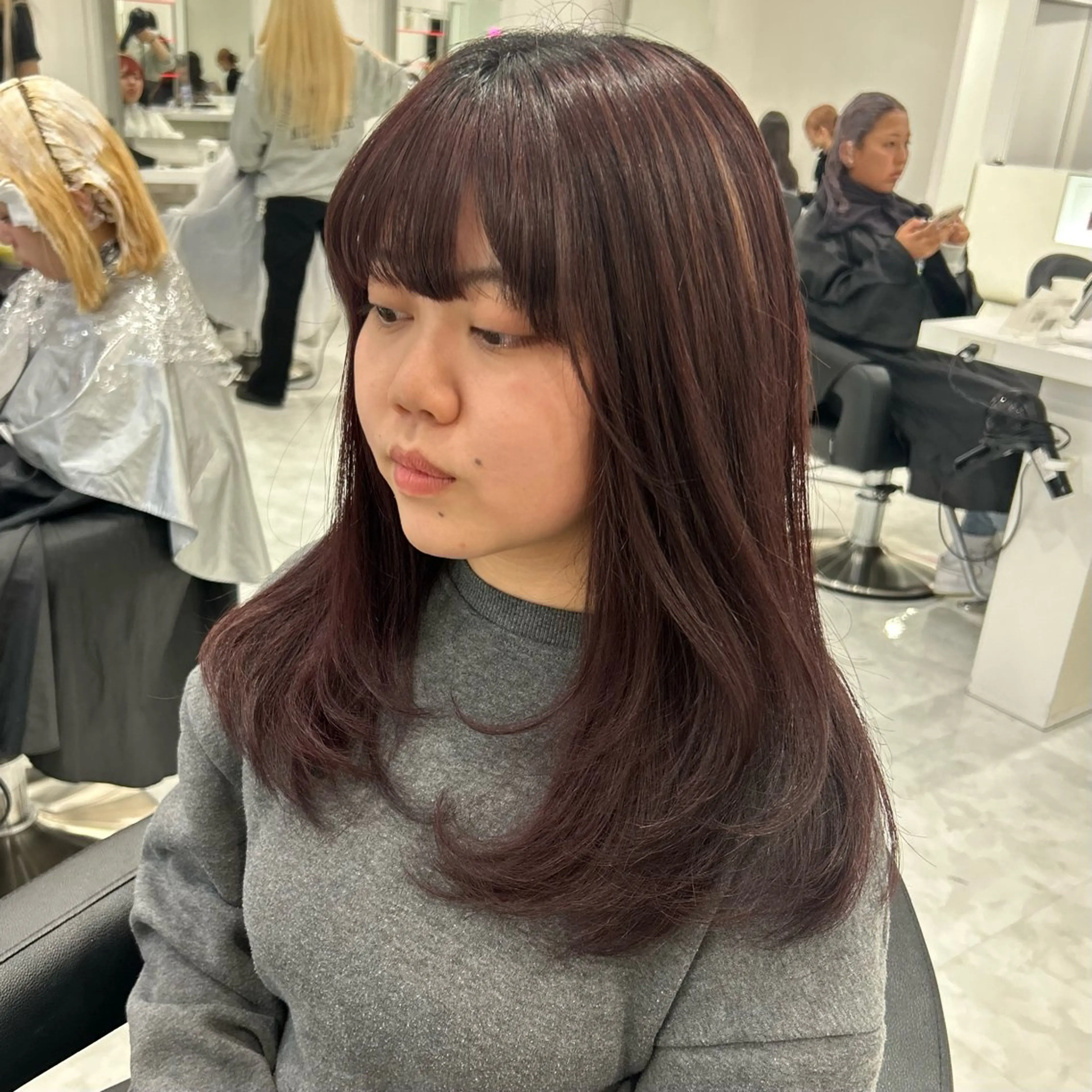 ロング カラー パーマ ヘアアレンジ メンズ キッズ カット ヘアカラー 盛れ韓国ハイトーン 🎀Himari🎀のヘアスタイル