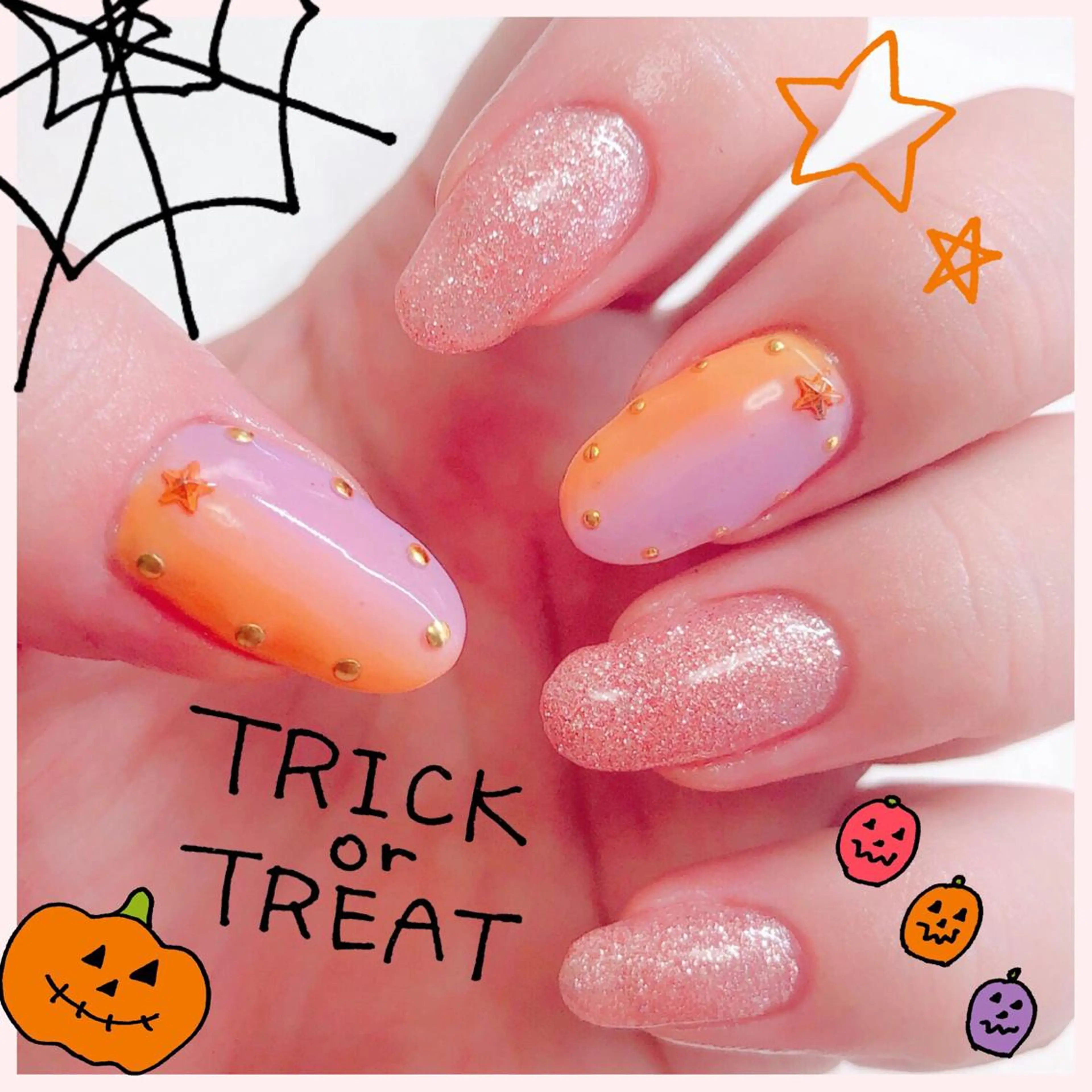 ネイル ハロウィン CROWN プライベートサロンのネイルデザイン