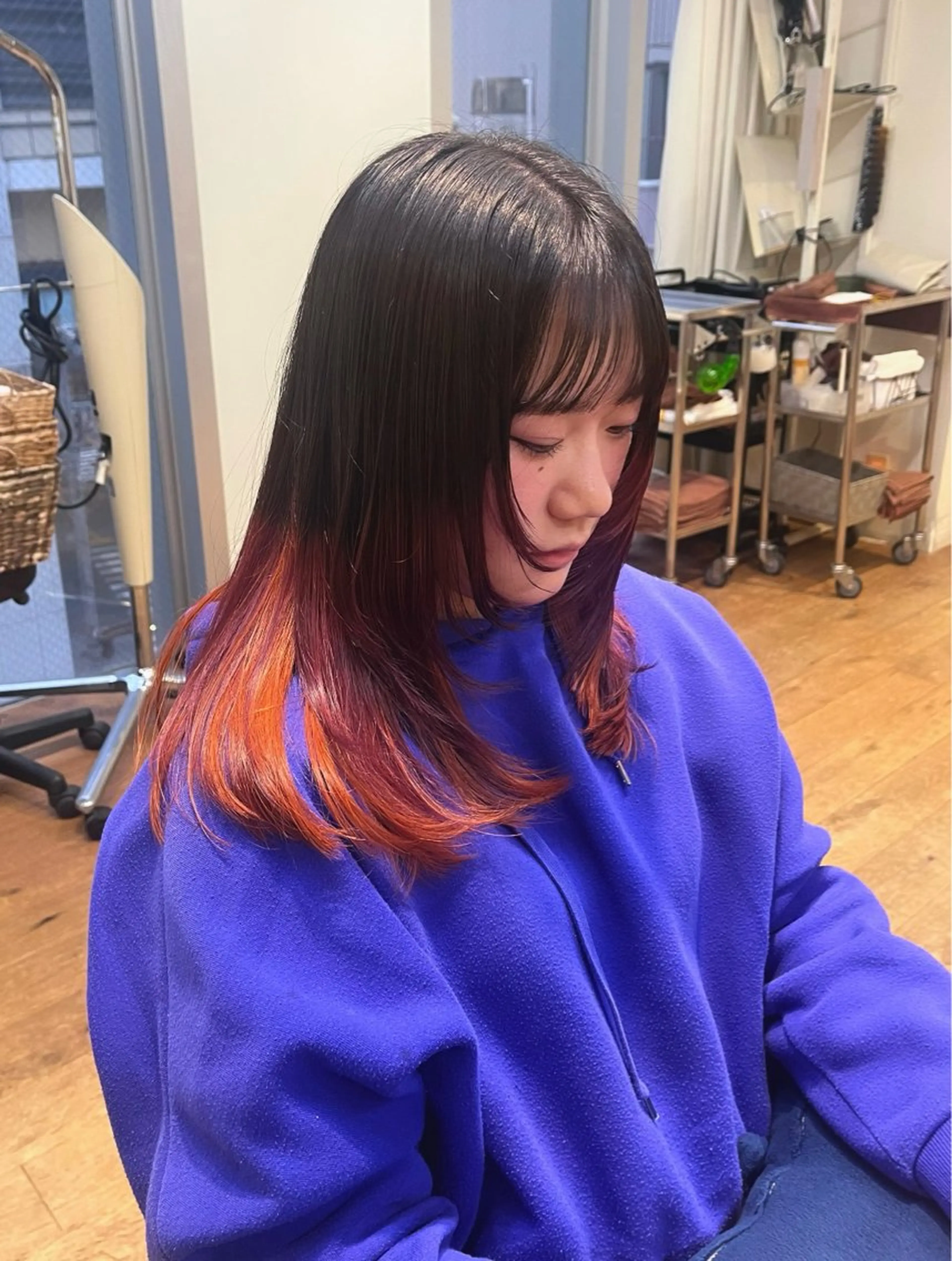 ミディアム カラー カット ヘアカラー sana /レイヤー/ショートのヘアスタイル