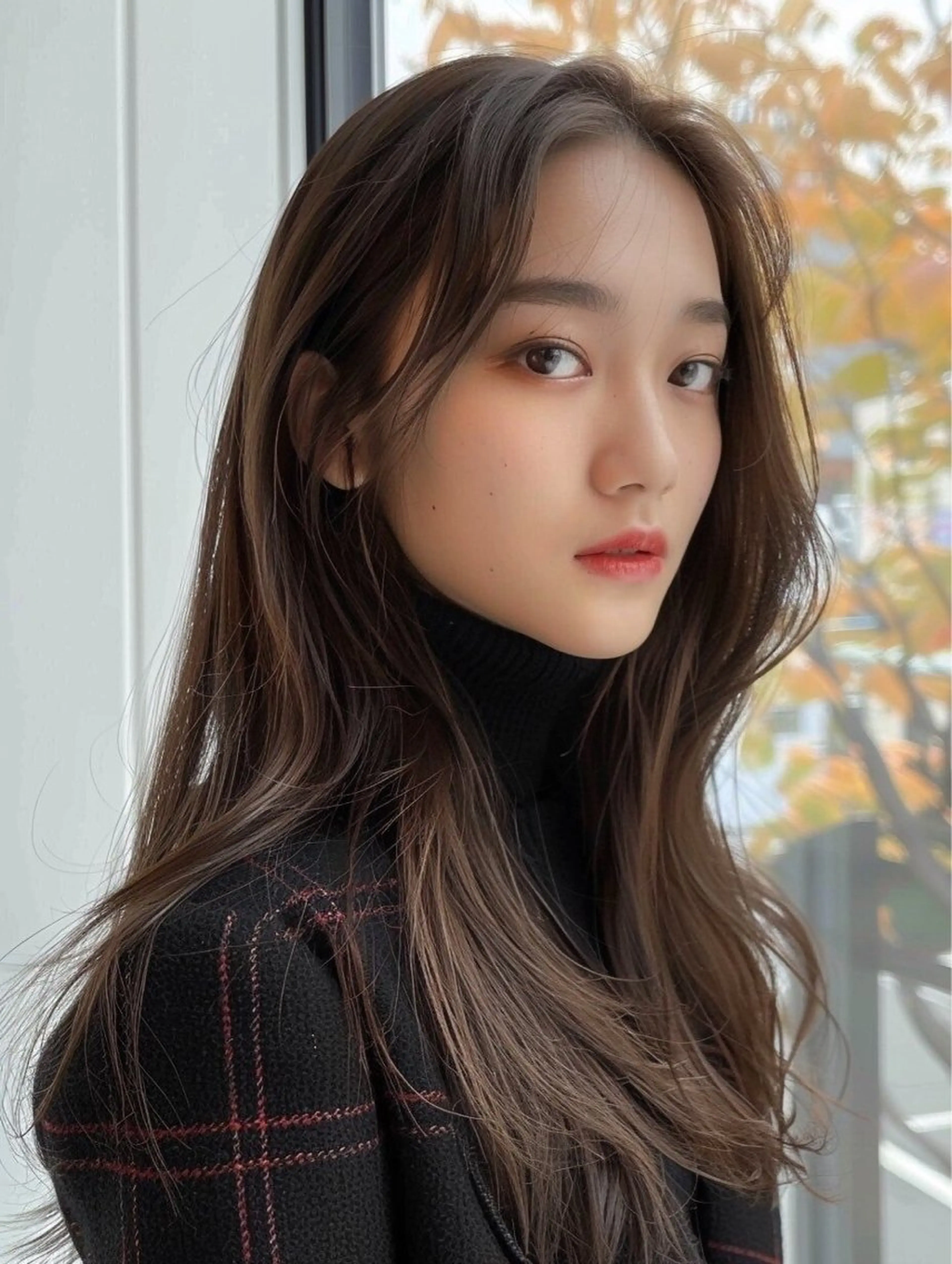 ロング 縮毛矯正 ioe 心斎橋のヘアスタイル