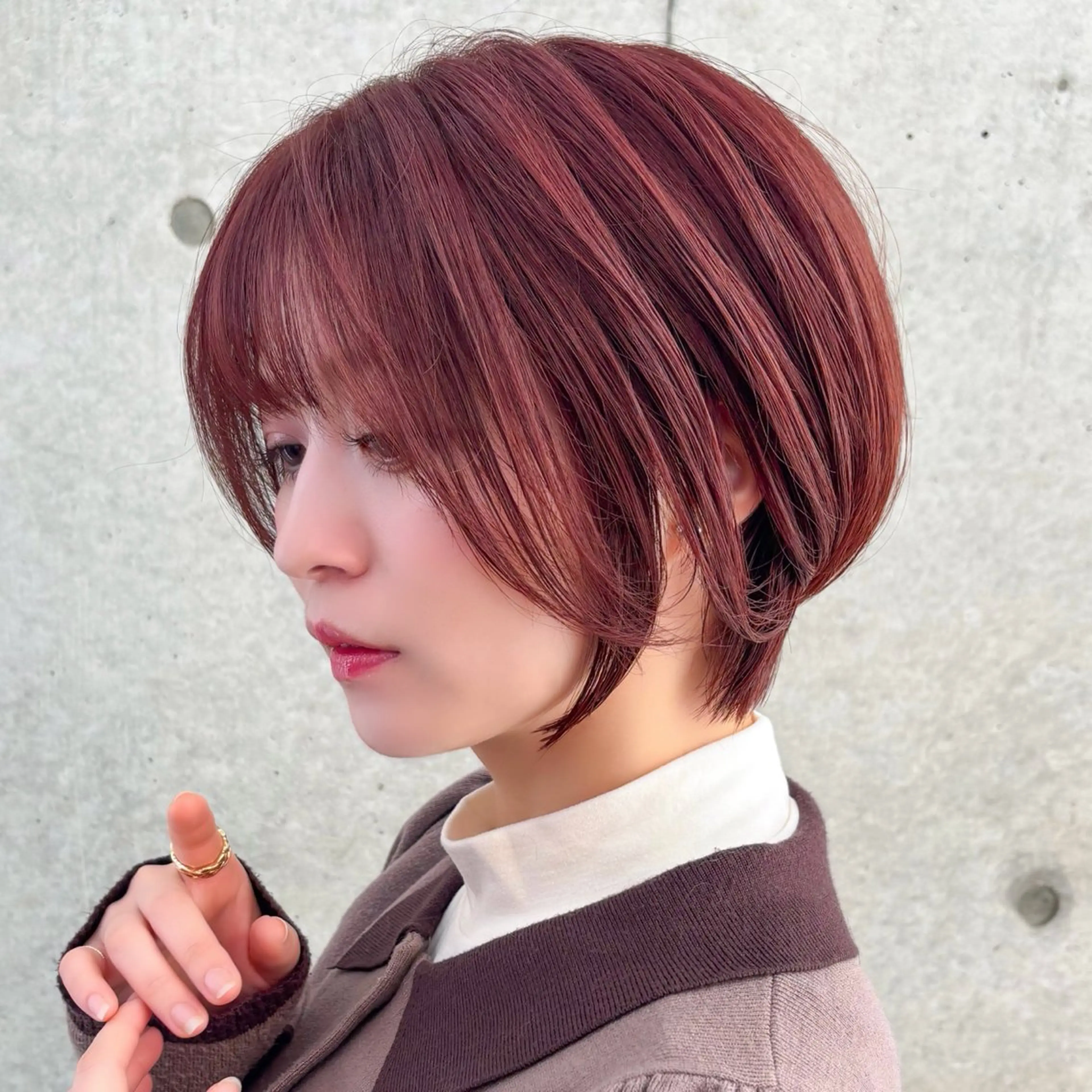 ショート ボブ/レイヤー/ 縮毛矯正/ 渡邊莉玖のヘアスタイル