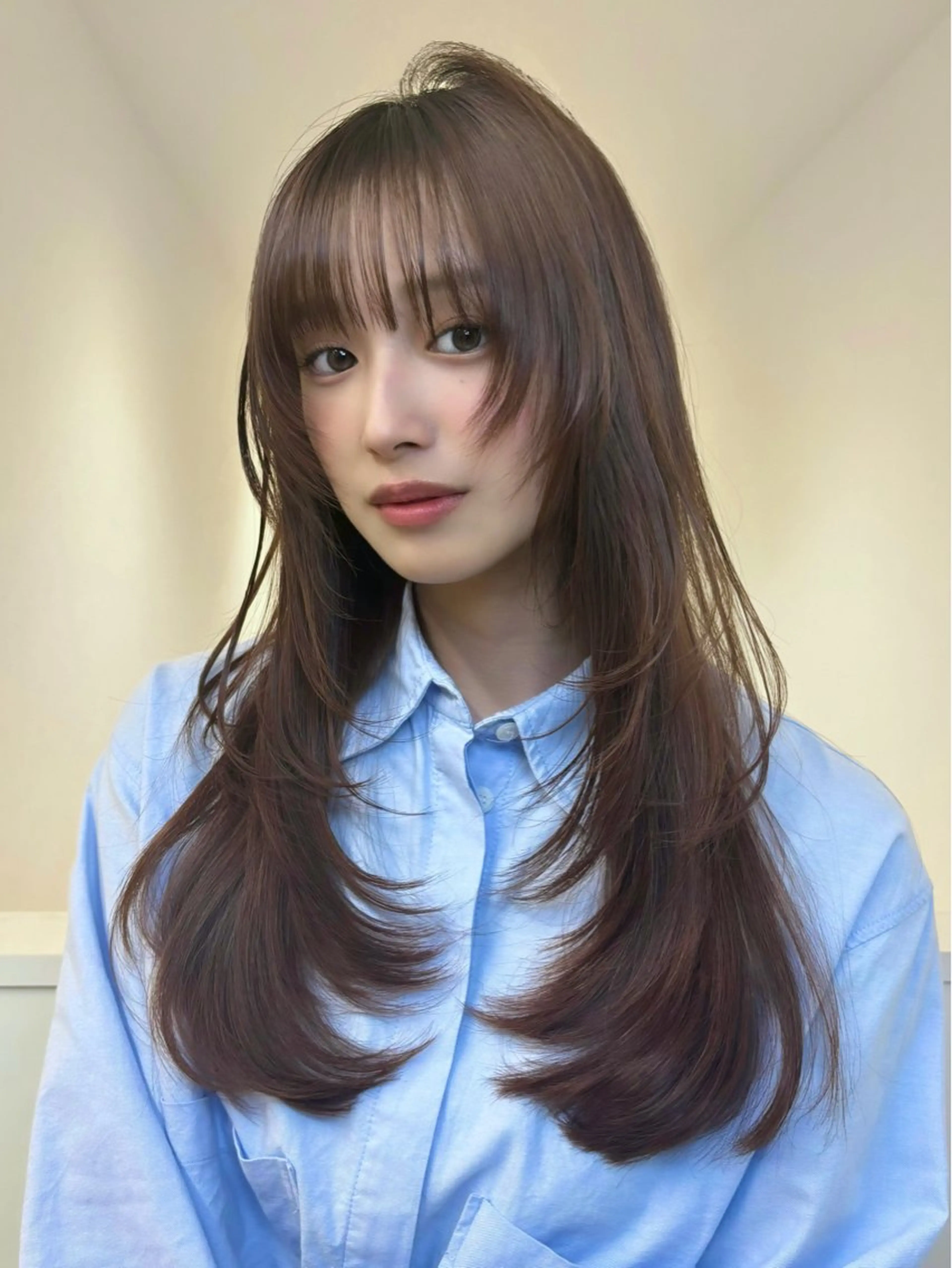 ロング カラー 顔まわりレイヤー レイヤーカット momo /レイヤー/暖色のヘアスタイル