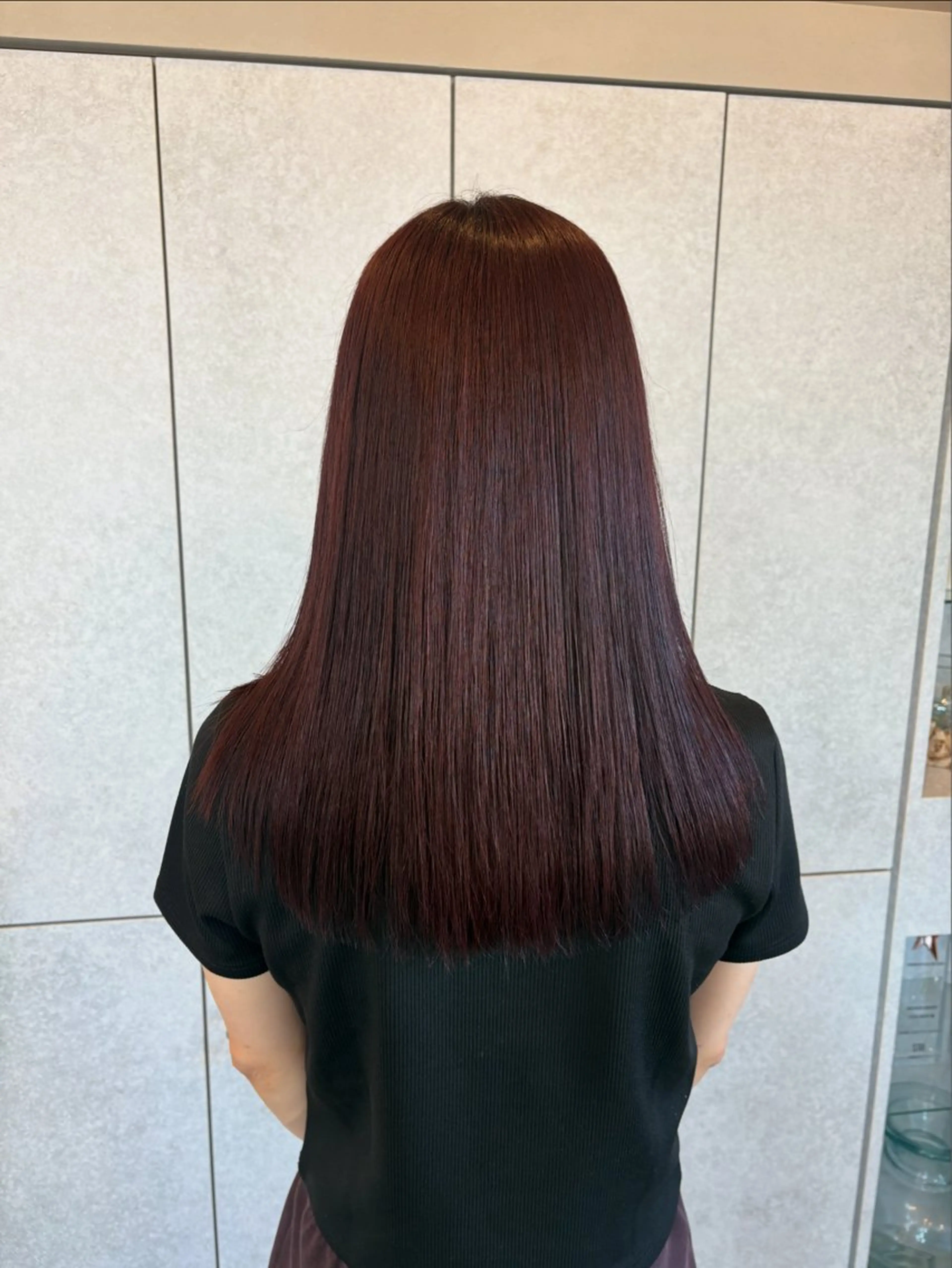 ロング カラー ブリーチ ボルドーカラー ダブルカラー ブリーチなしカラー 暖色カラー/透明感 ベージュ/結羽🌼のヘアスタイル