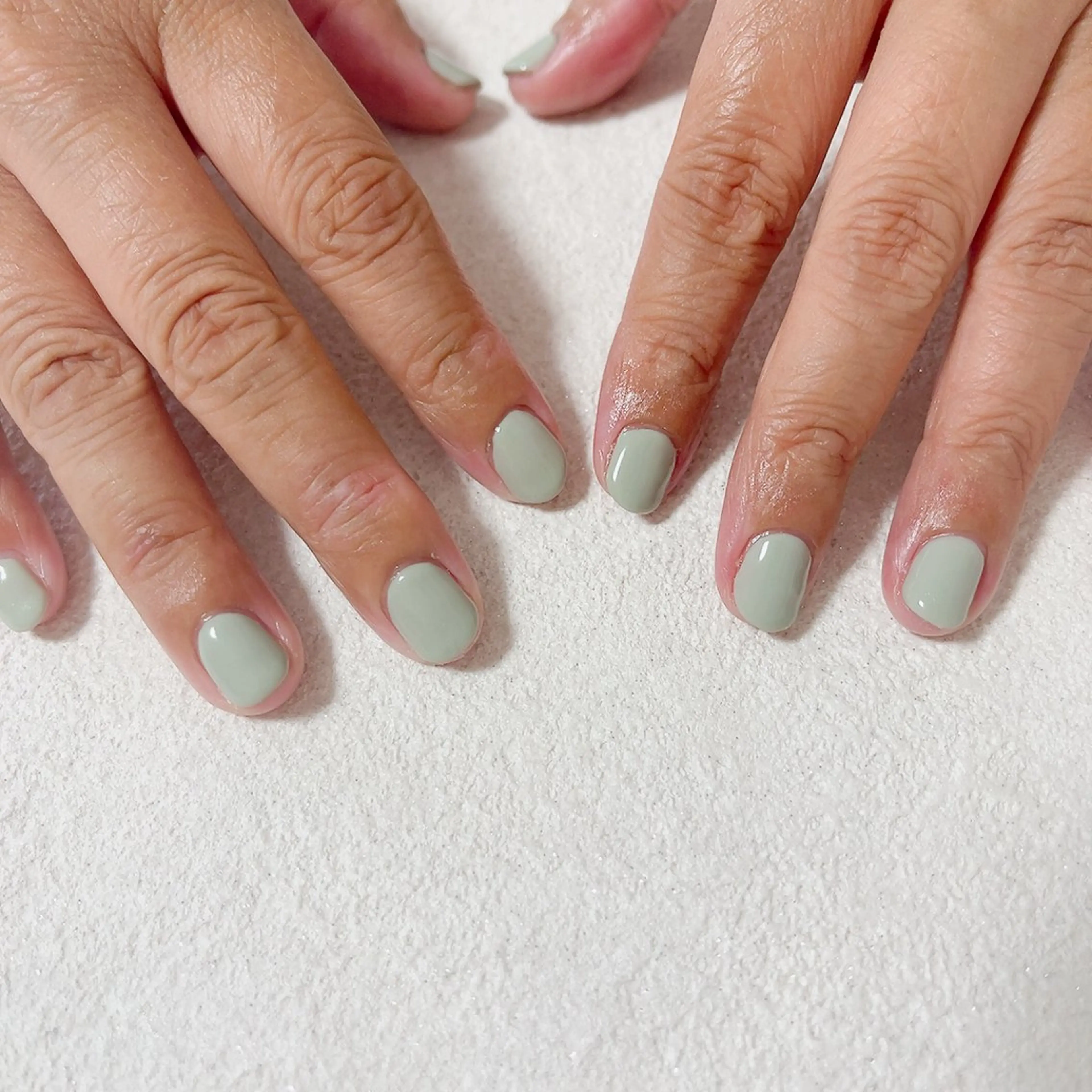 ネイル フットネイル ジェルネイル グリーン メンズネイル ワンカラーネイル kiki nail たまプラーザのネイルデザイン