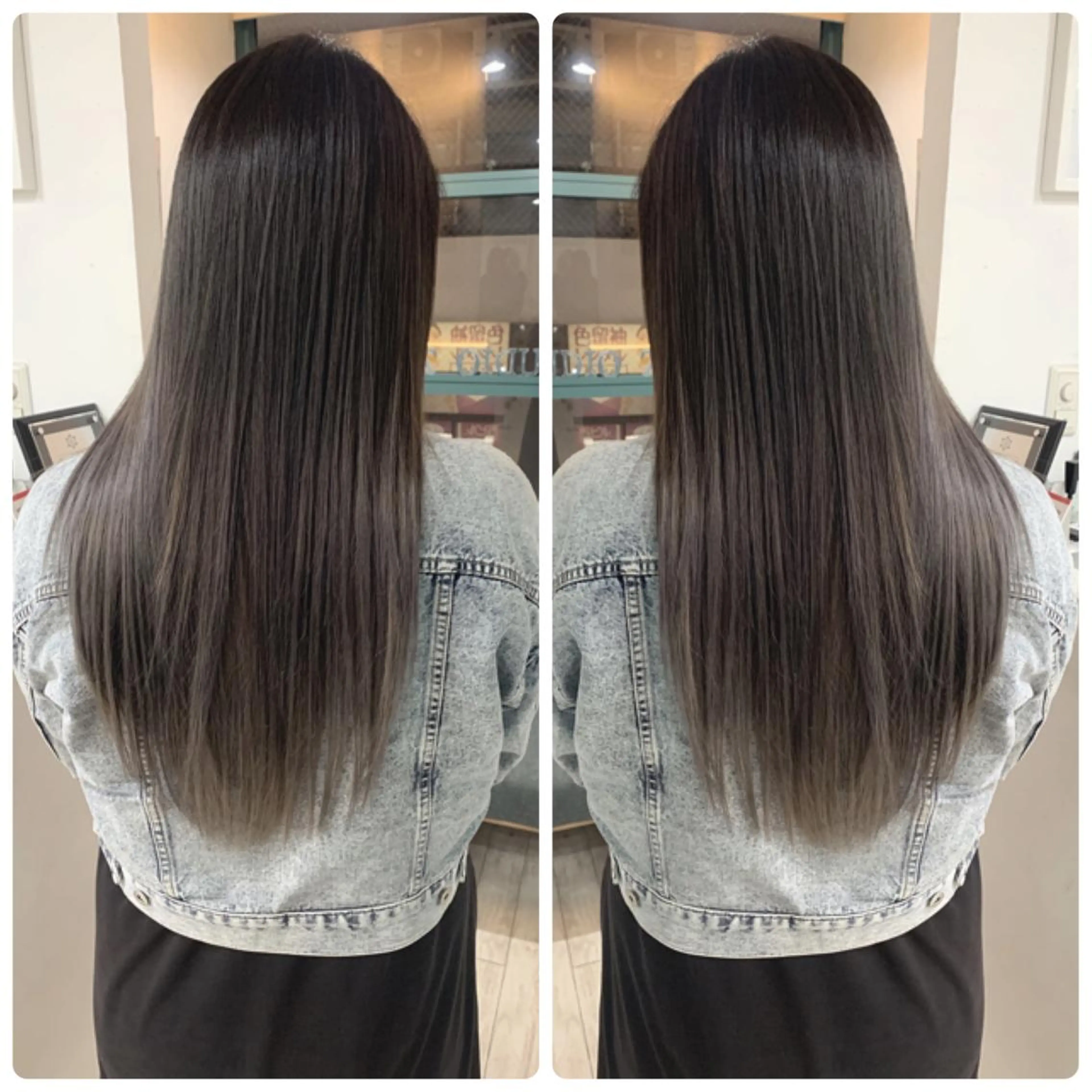 ロング カラー カット ヘアカラー 京都大人女性ショート 徒歩1分/秋山のヘアスタイル