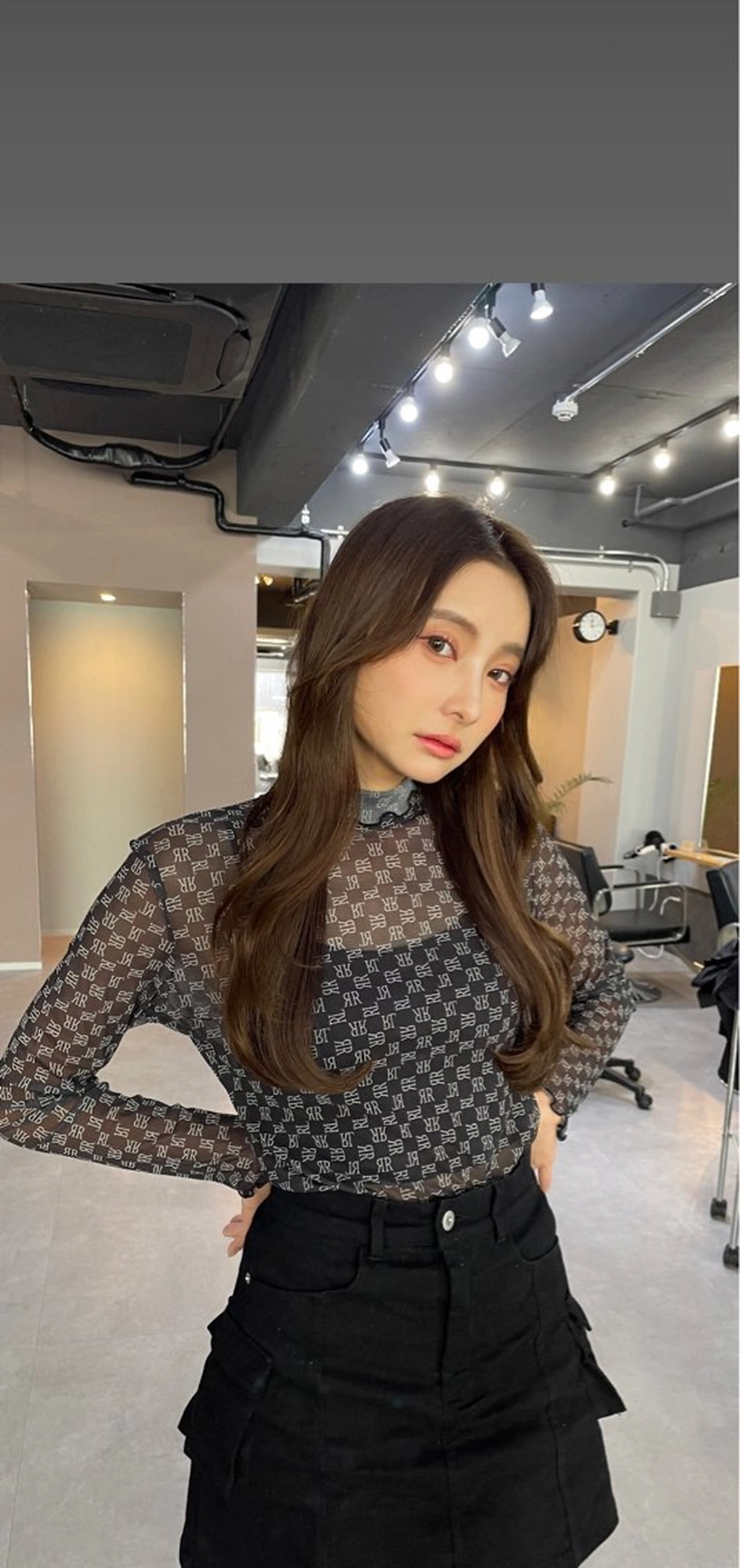 ミディアム カラー カット ヘアカラー トリートメント 西村あきや トレンド韓国ヘアのヘアスタイル