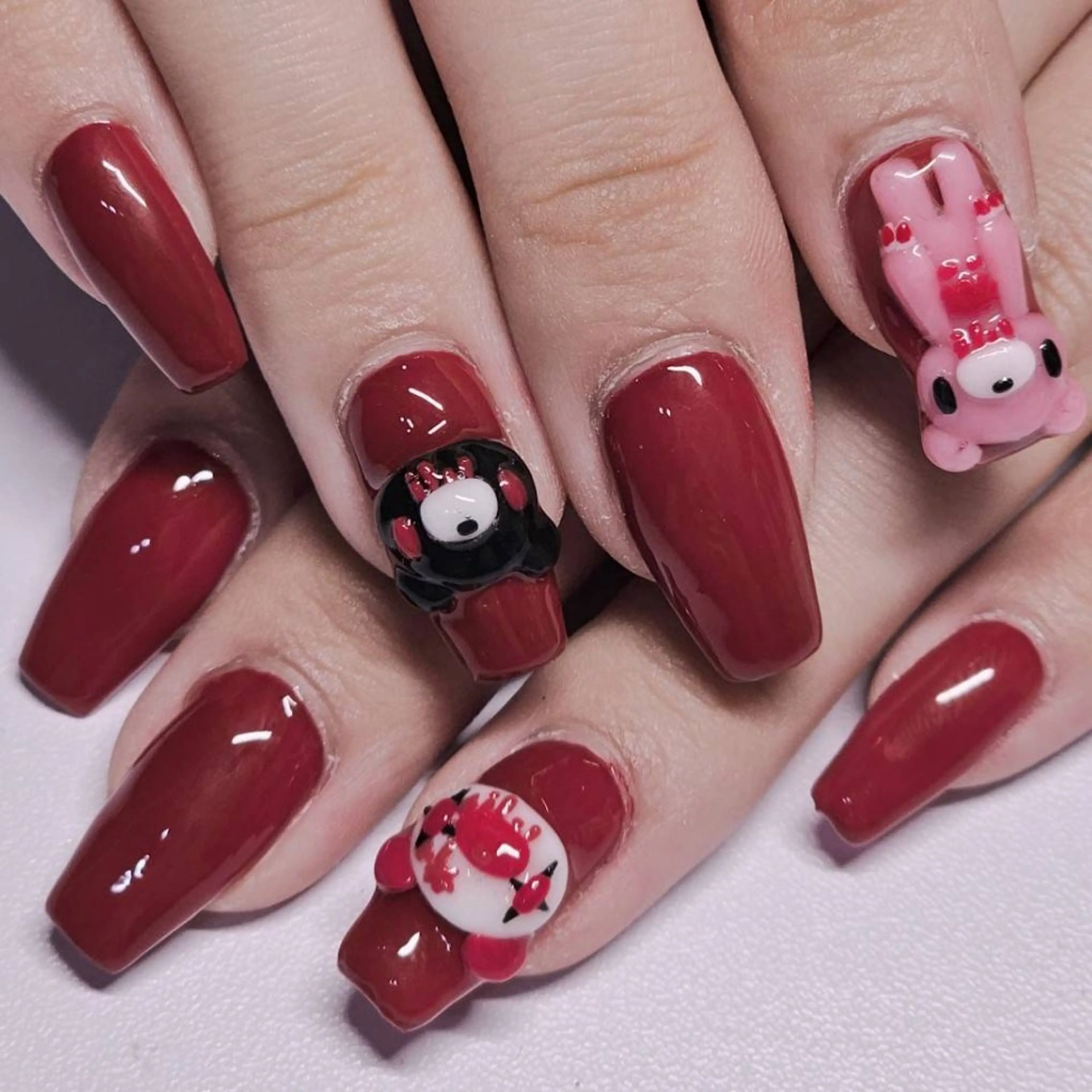 ネイル アートネイル ボルドー ワンカラーネイル ハンドネイル よしだ ひろきのネイルデザイン