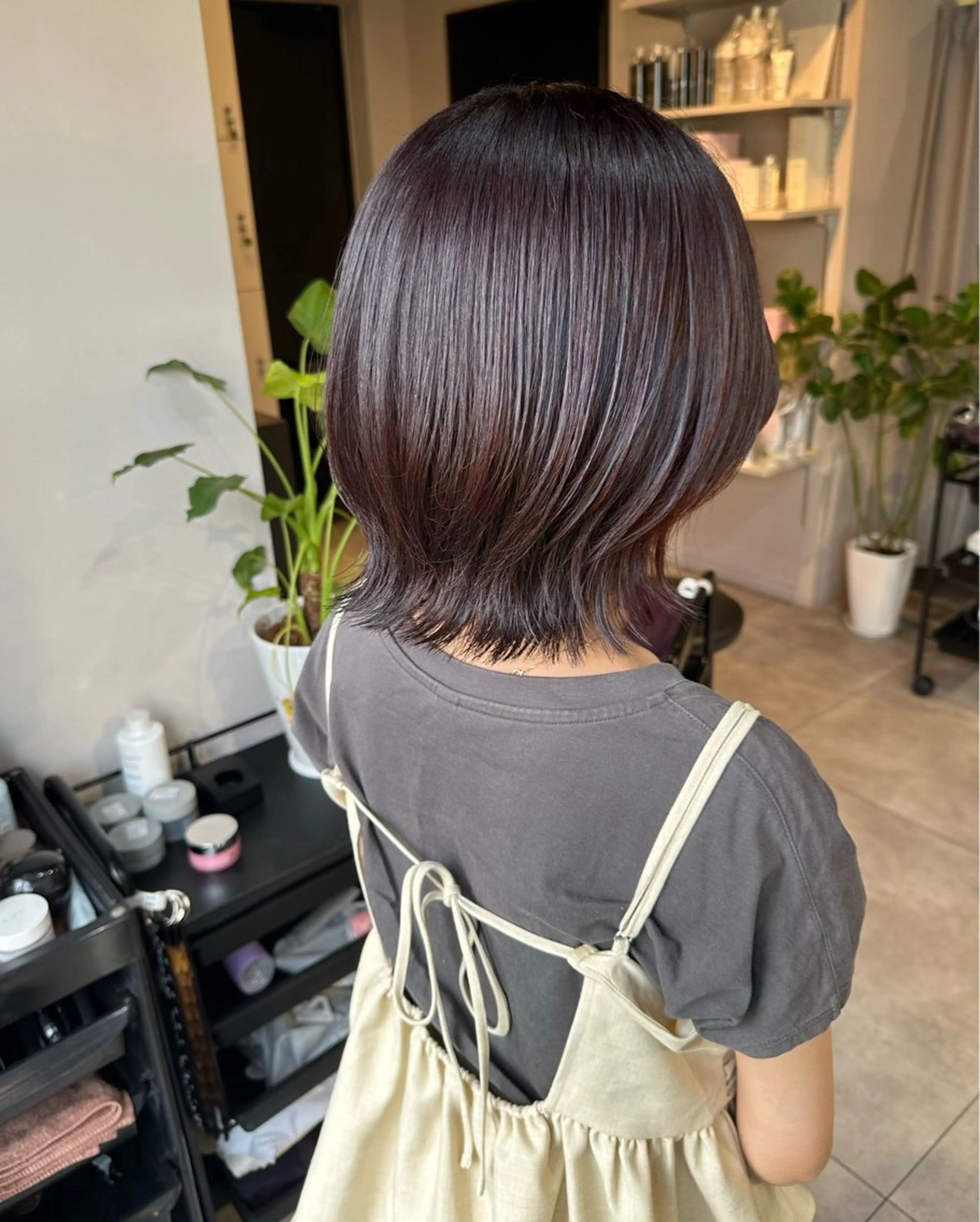 ミディアム カラー カット ヘアカラー トリートメント 透明感カラー/ボブ /佐藤伶のヘアスタイル