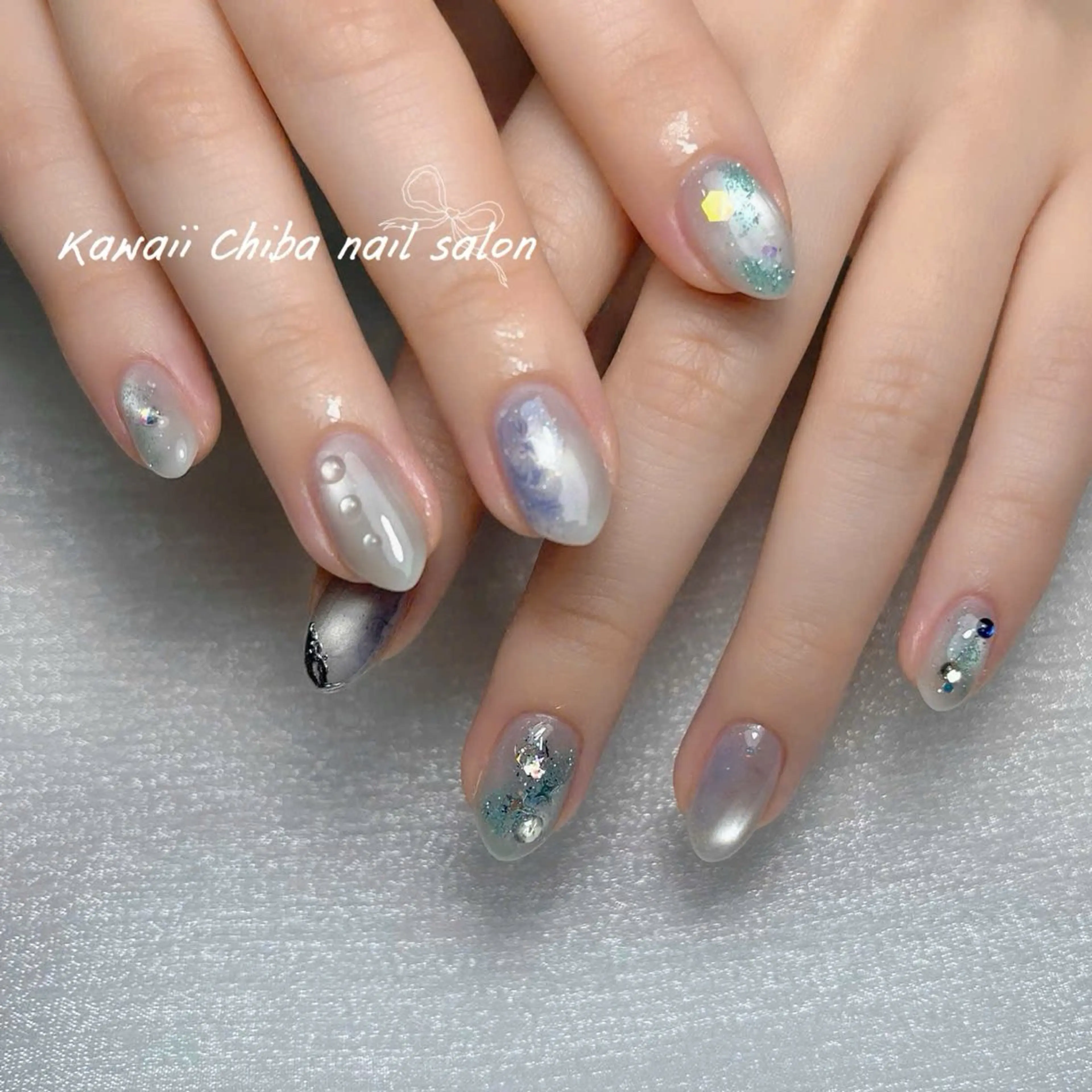 ネイル ジェルネイル 韓国ネイル マグネットネイル 持ち込み ワンカラーネイル Kawaii Nail Salonのネイルデザイン