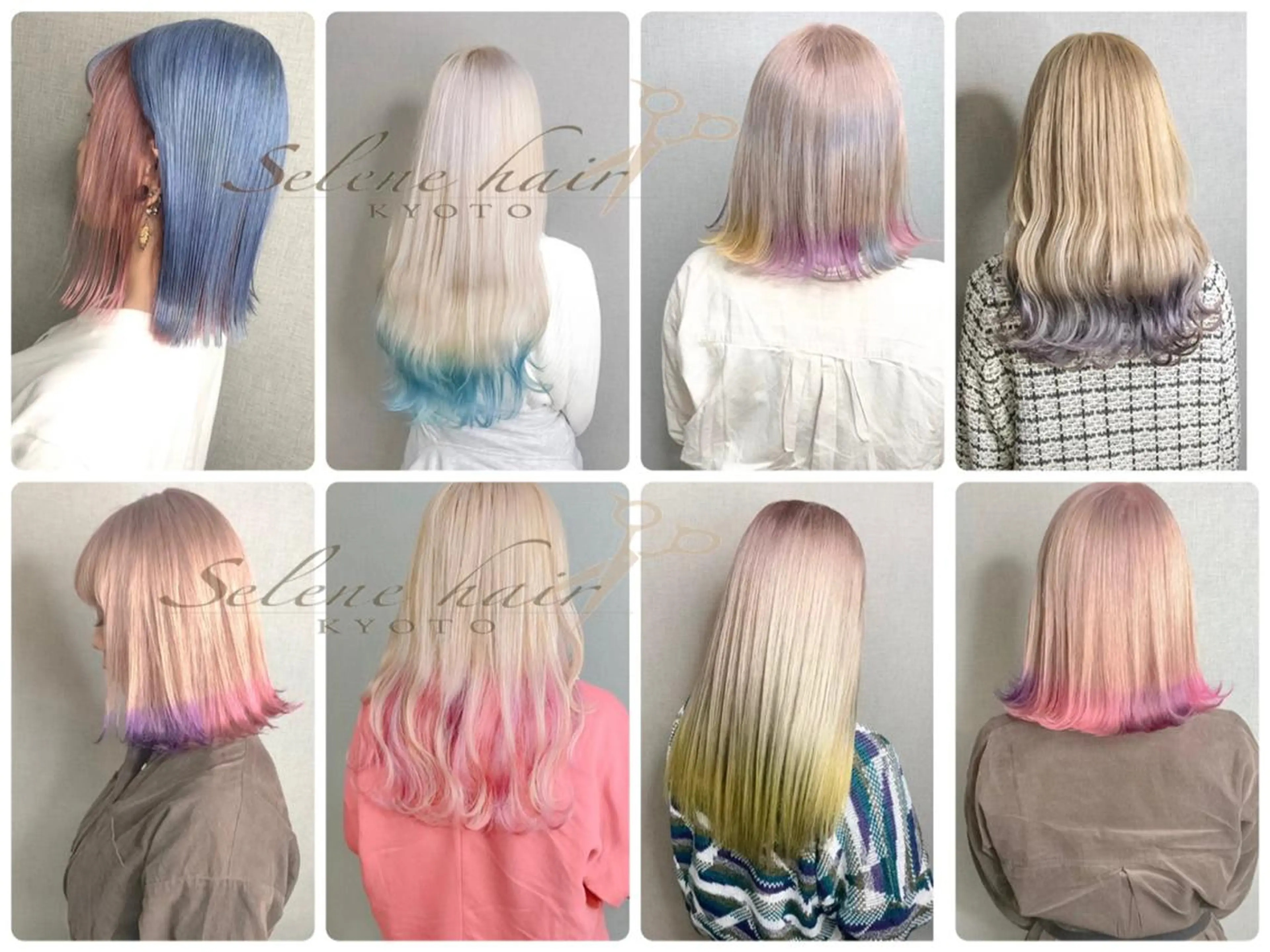 セミロング アッシュ ハイライト 髪質改善 レイヤーカット ヘアカラー Selene hair OSAKAのヘアスタイル