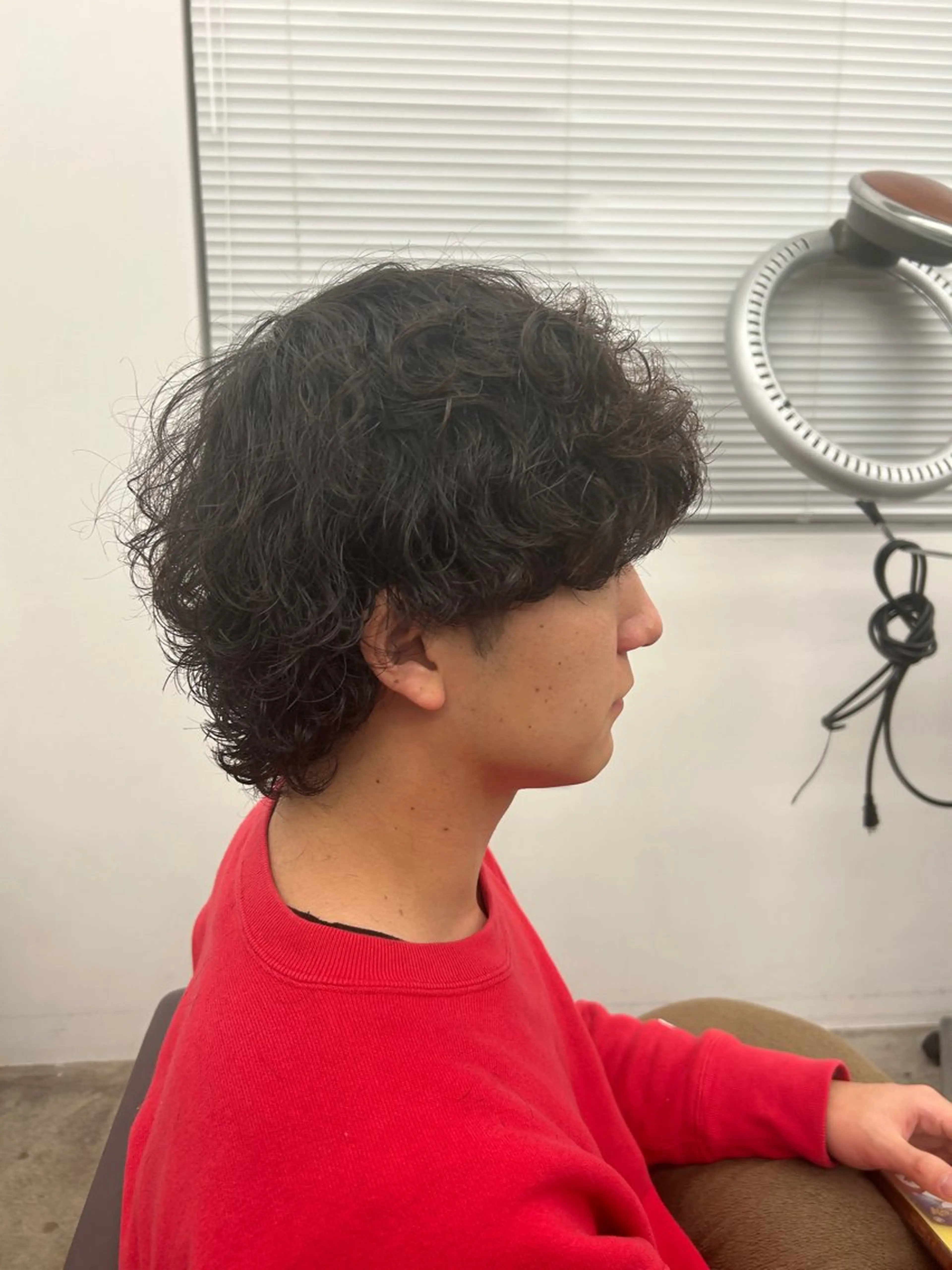 ショート パーマ メンズ 波巻きパーマ 中村 里彩のヘアスタイル