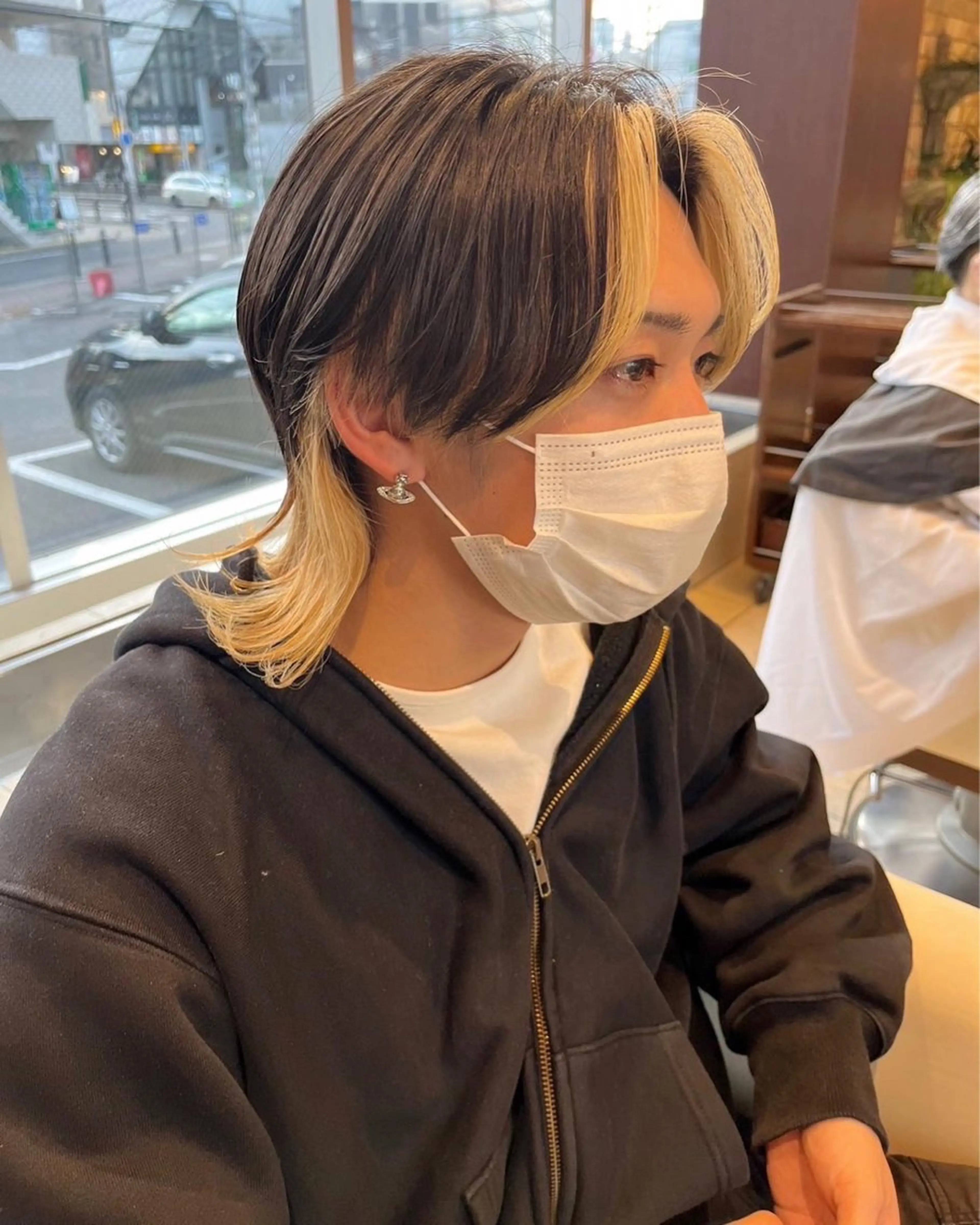 メンズ メンズインナーカラー メンズウルフカット ウルフカット noé所属・HINA/栄/ボブ/ ボブパーマ/インナーのヘアスタイル