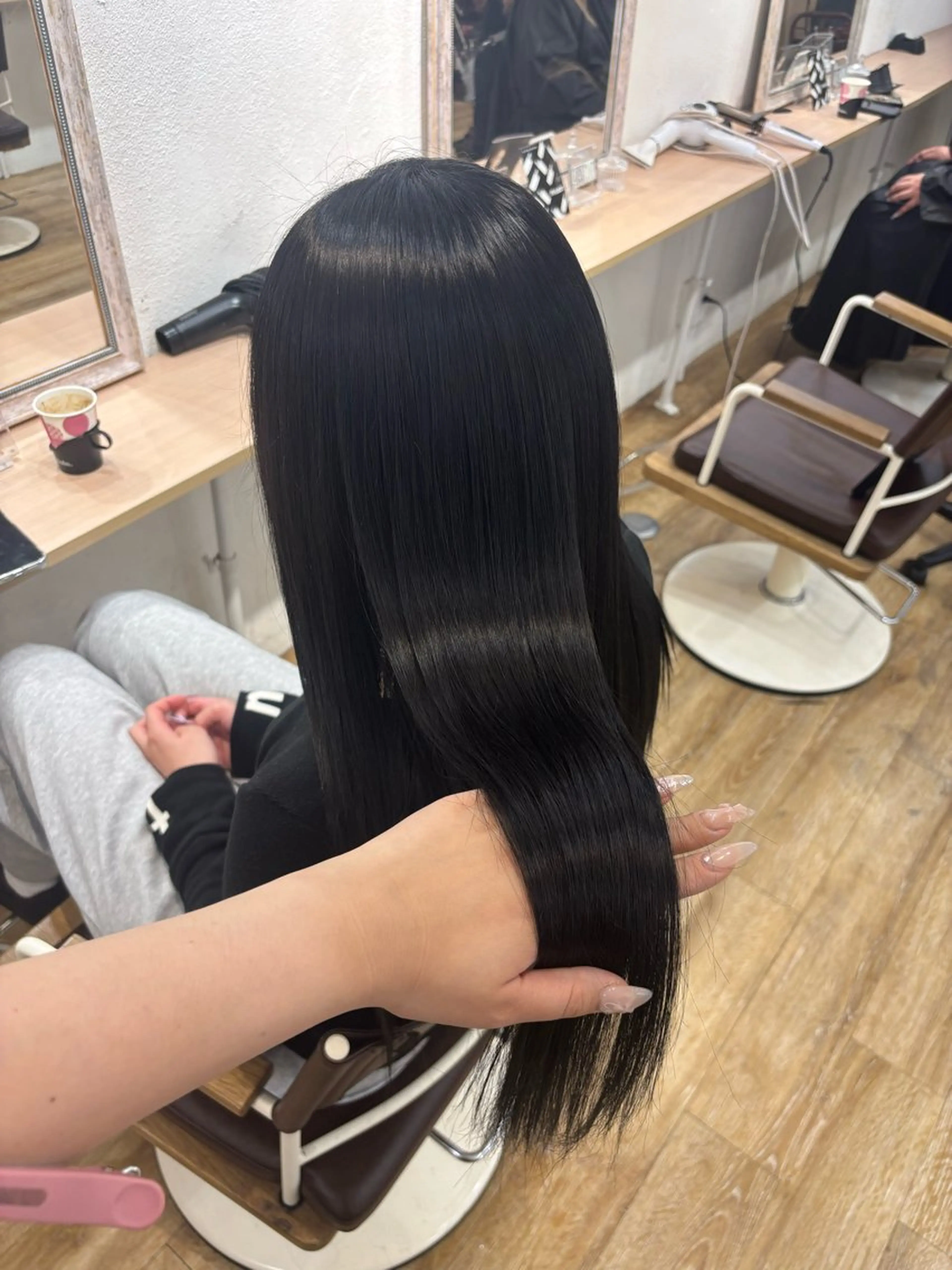 ロング カラー カット ヘアカラー トリートメント ヘッドスパ ヘアセット ️韓国ヘア／レイヤー カットYūka❤️のヘアスタイル