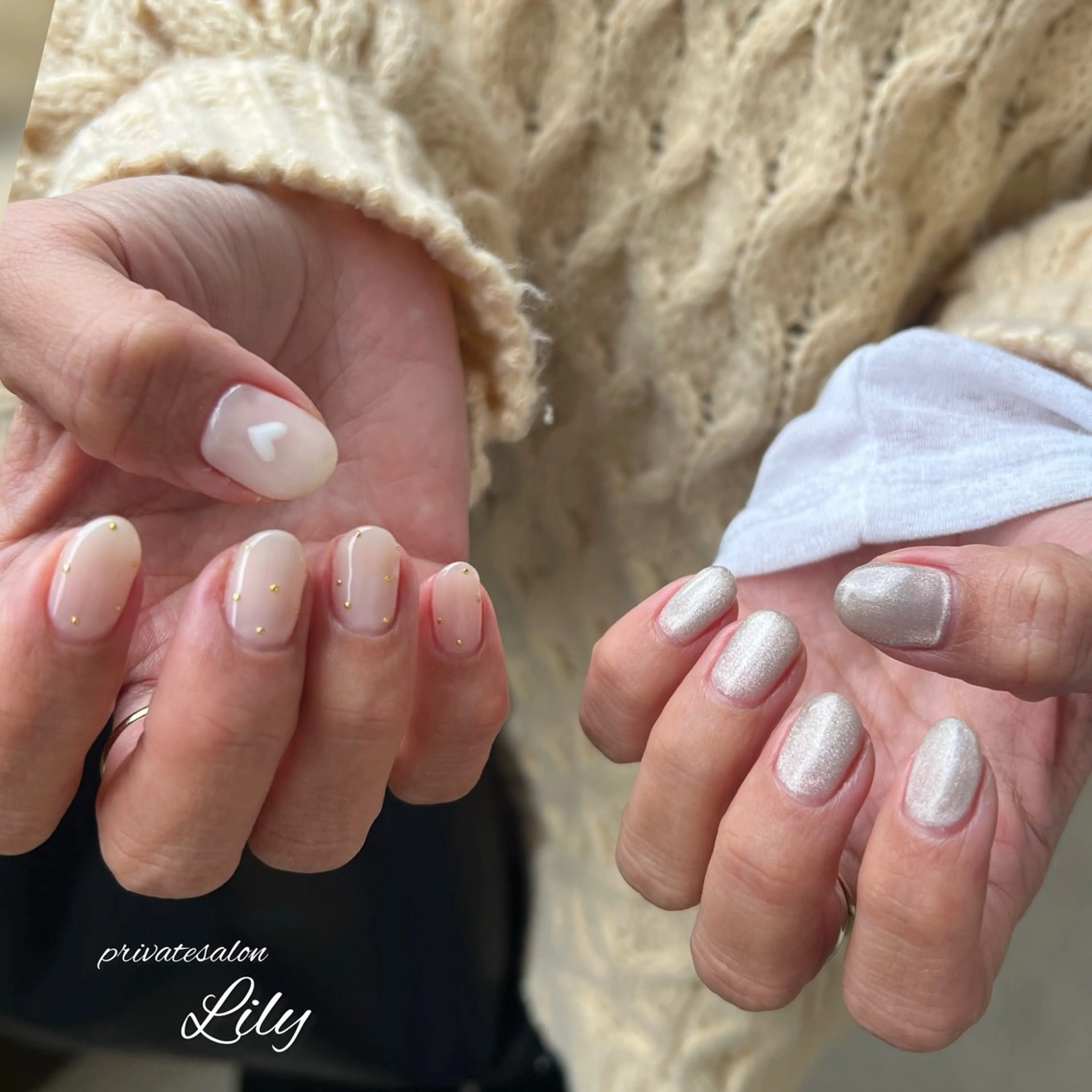 ネイル マグネットネイル ワンカラーネイル ハンドネイル salon Lilyのネイルデザイン