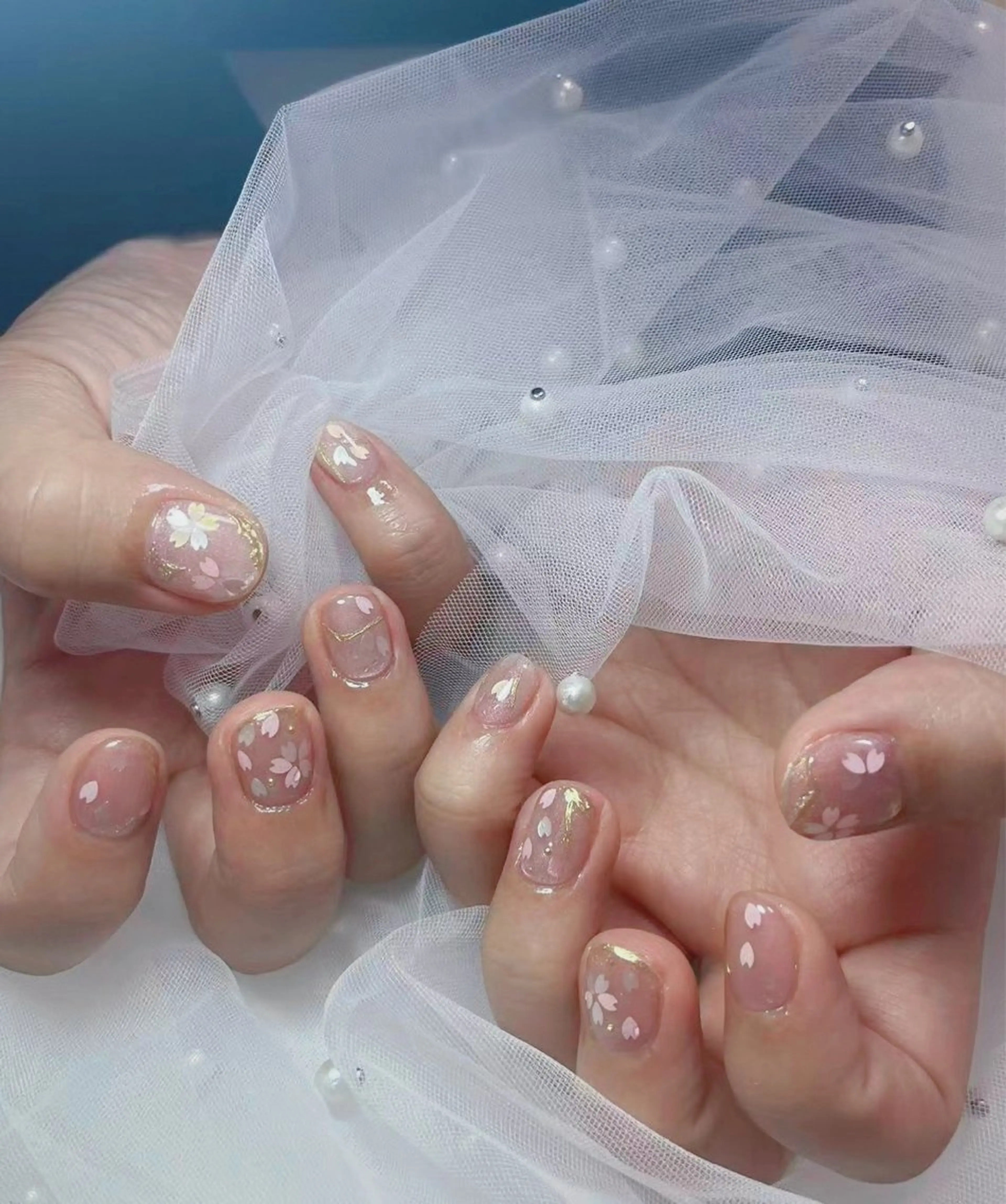 ネイル オーロラネイル 長さ出し フットネイル 韓国ネイル ラメ(グリッター) 👍thumbs up nail👍のネイルデザイン