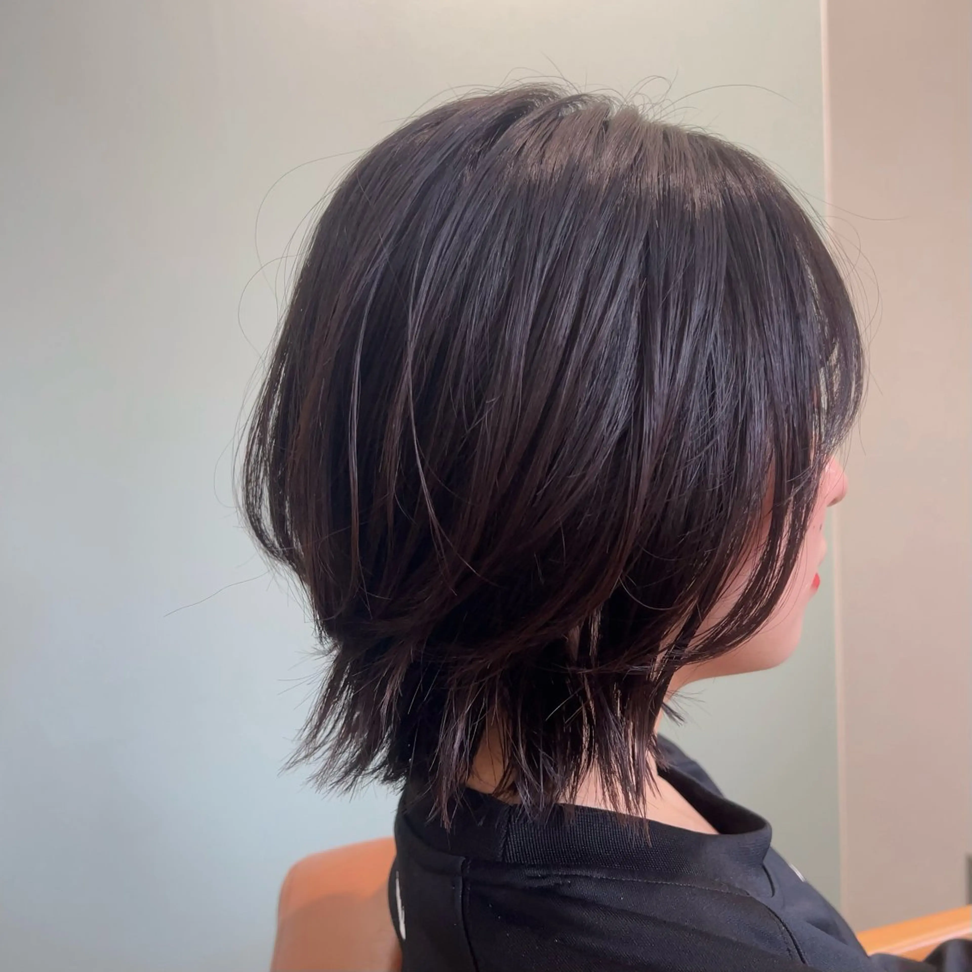 ショート パープルカラー ボブ ウルフカット ウルフボブ familiar BOND所属・佐々木陸斗 ショート&メンズのヘアスタイル