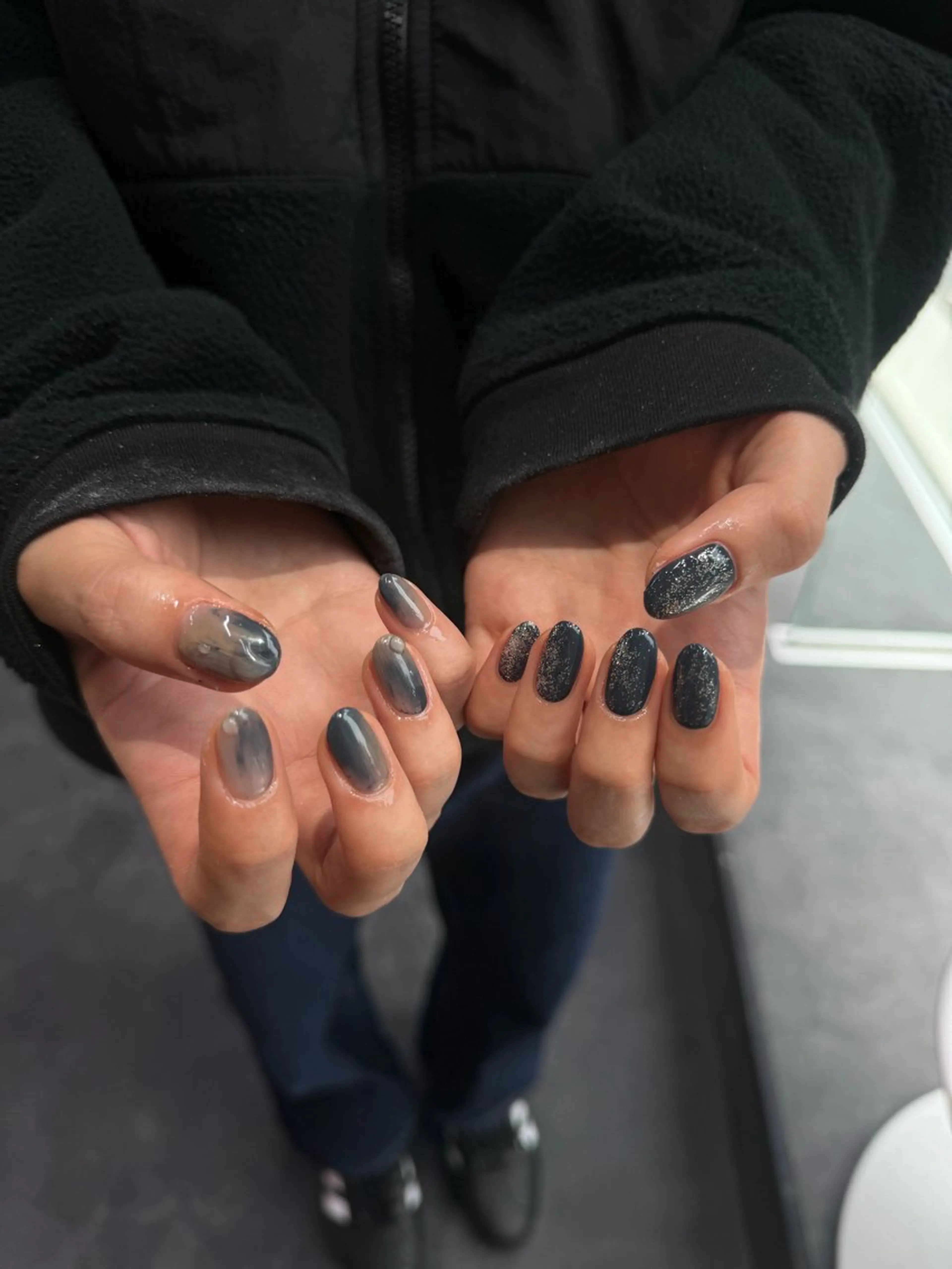 ネイル フレンチネイル マグネットネイル メンズネイル ニュアンスネイル ワンカラーネイル ハンドネイル GRANDE大須 Cecil💜のネイルデザイン