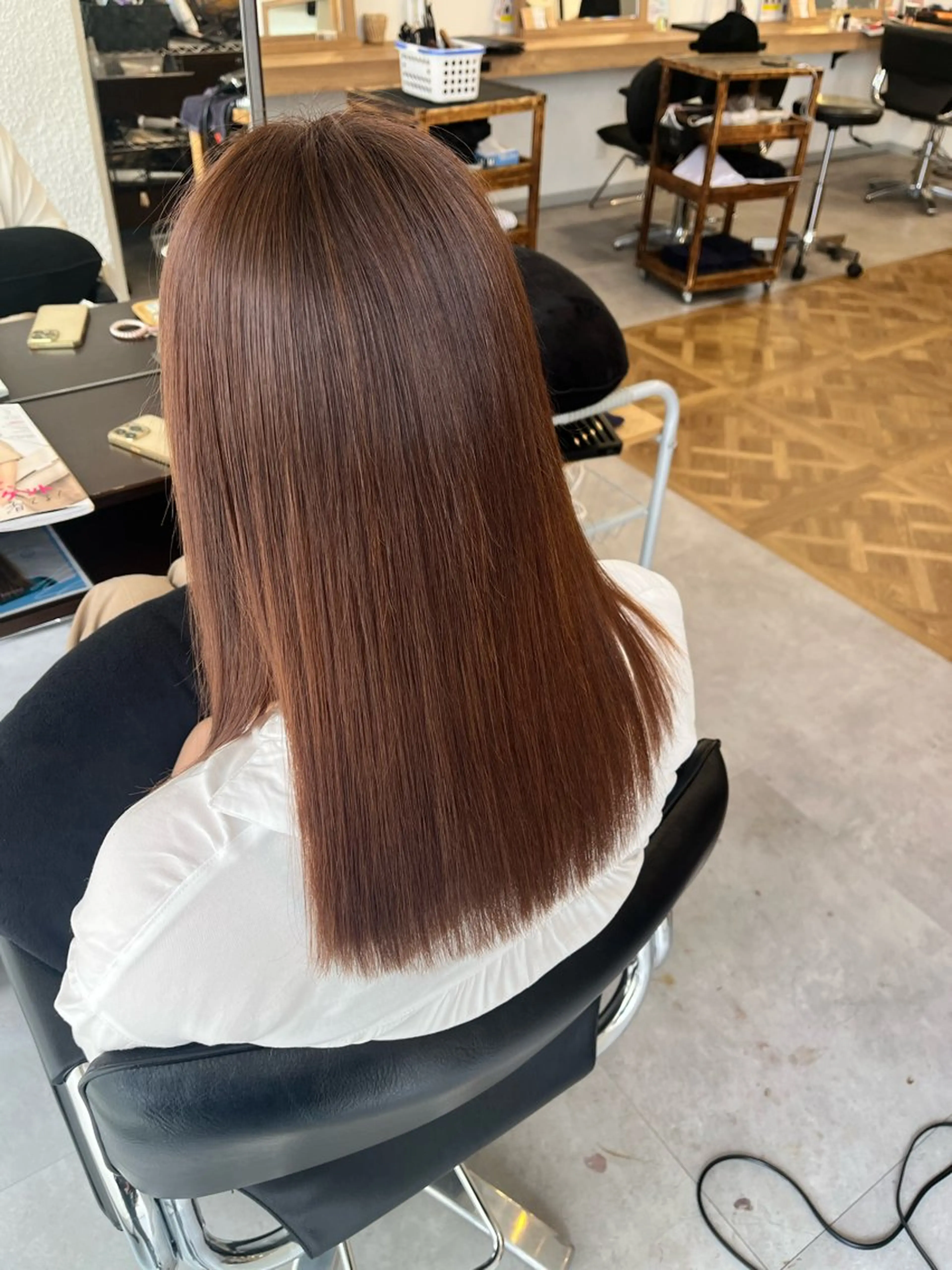 セミロング 縮毛矯正 縮毛矯正 黒川 綾音のヘアスタイル