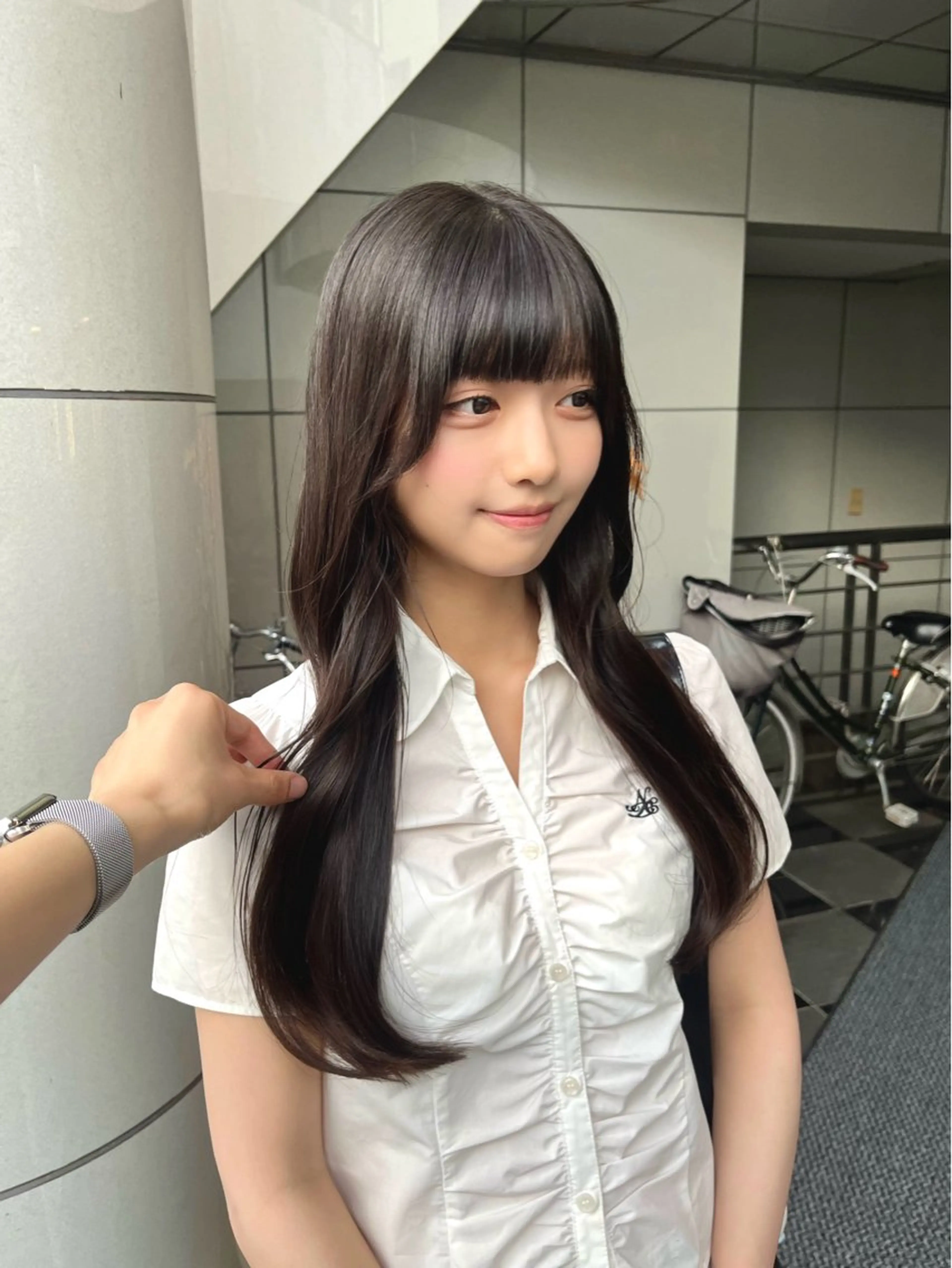 ロング 韓国レイヤー ☁️🫧森ハリス誠一のヘアスタイル