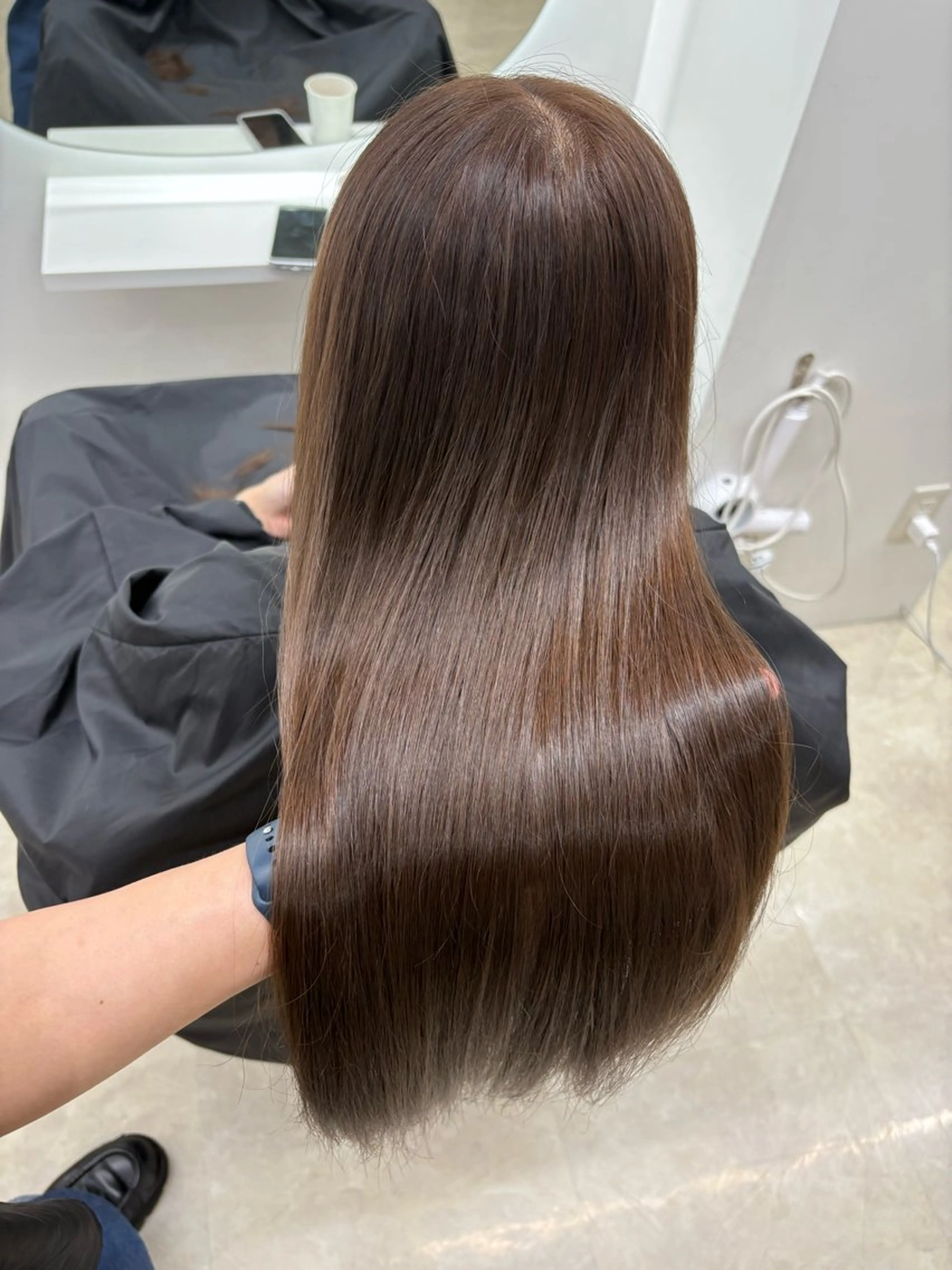 ロング カラー カット ヘアカラー トリートメント ヘアセット 新宿/韓国ヘア/ 髪質改善ストレートのヘアスタイル