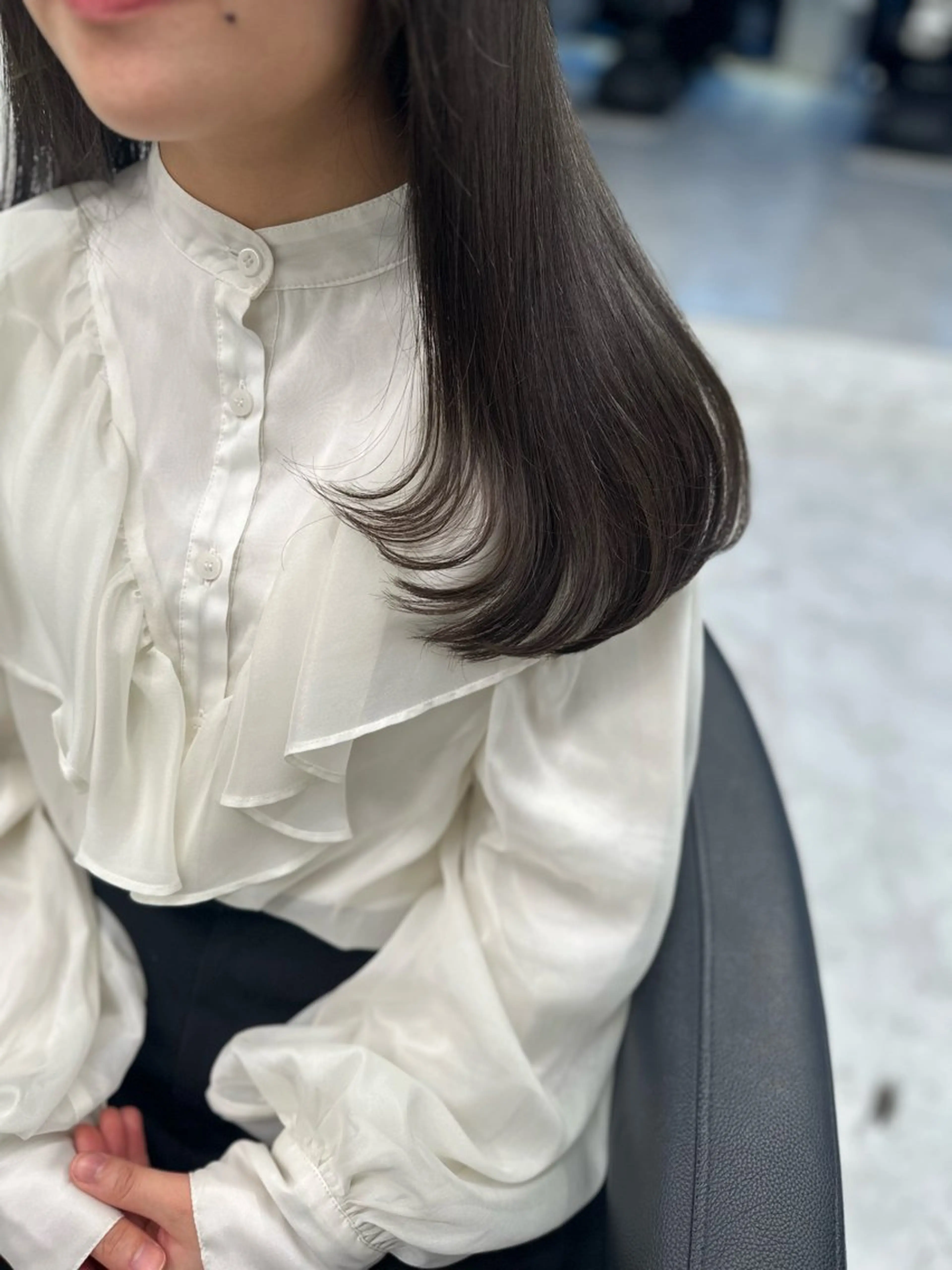 セミロング カラー 透明感カラー グレージュ レイヤーカット ♡ダブルカラー特化♡ miyuのヘアスタイル