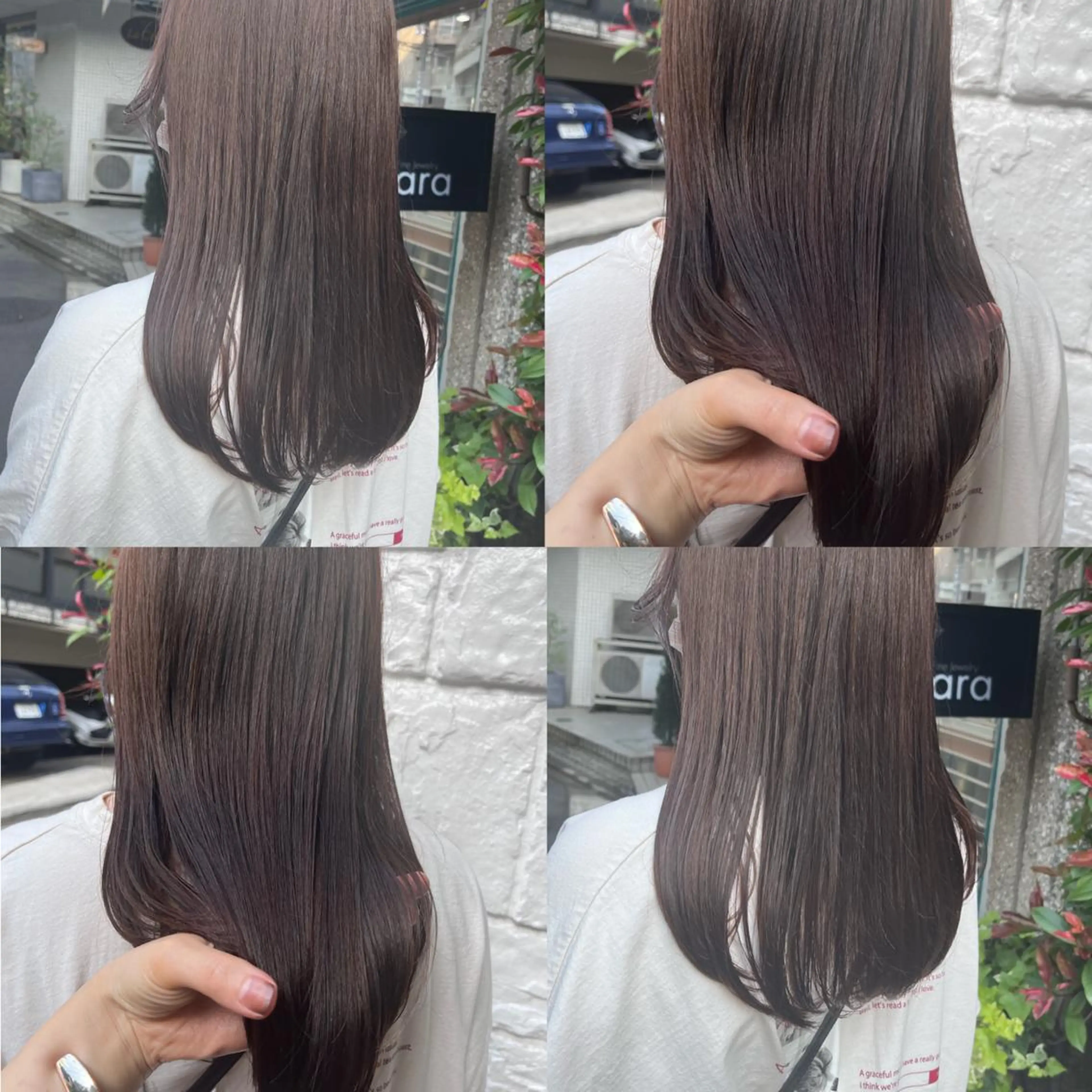 ロング カラー ベージュカラー ブラウンカラー ブラウンベージュ 透明感カラー グレージュ ヘアカラー トリートメント ヘッドスパ ヘアセット カジュアルを女っぽく 𝗮𝘆𝗮𝗰𝗼のヘアスタイル