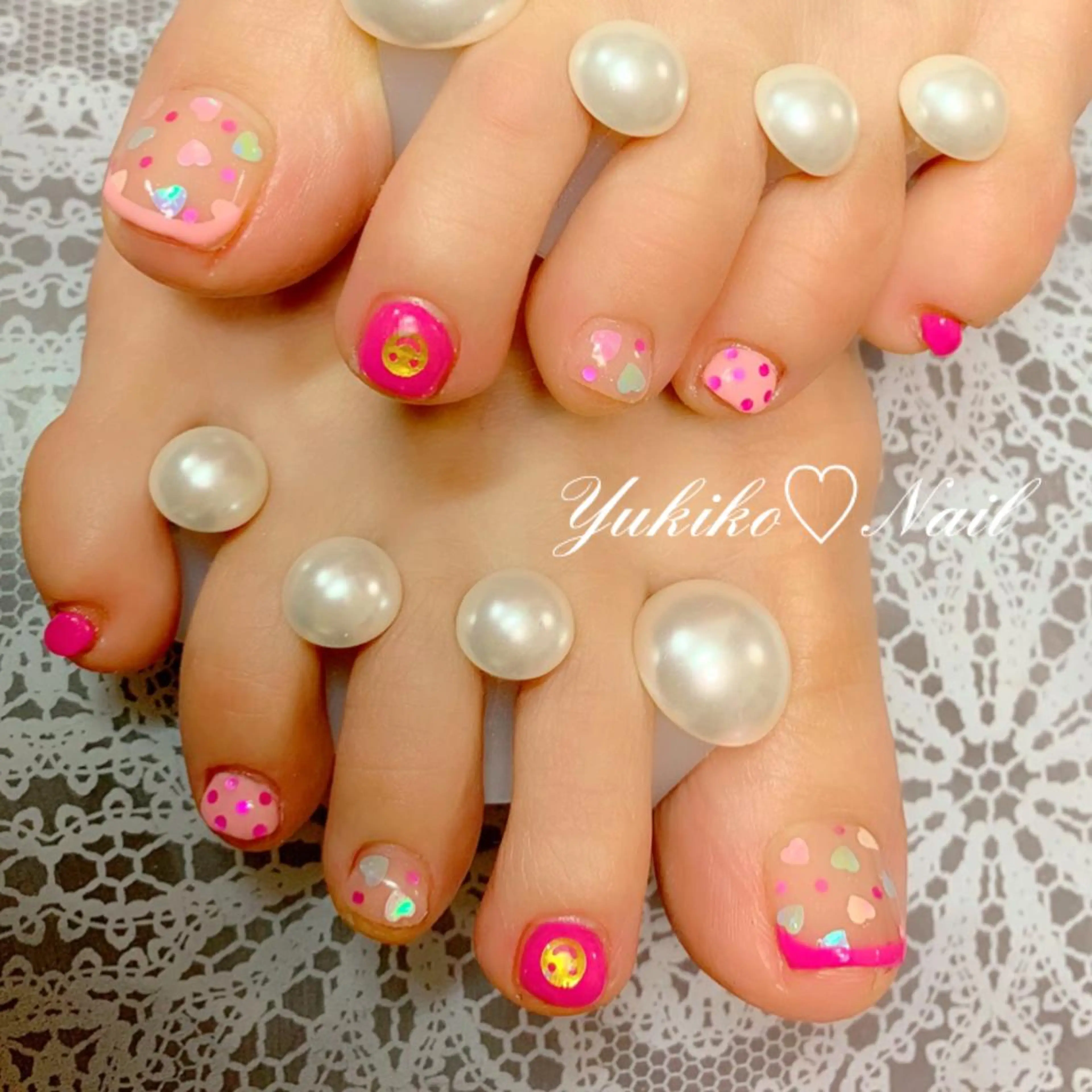 ネイル フットネイル 持ち込み フットネイル ユキコ ネイルのネイルデザイン