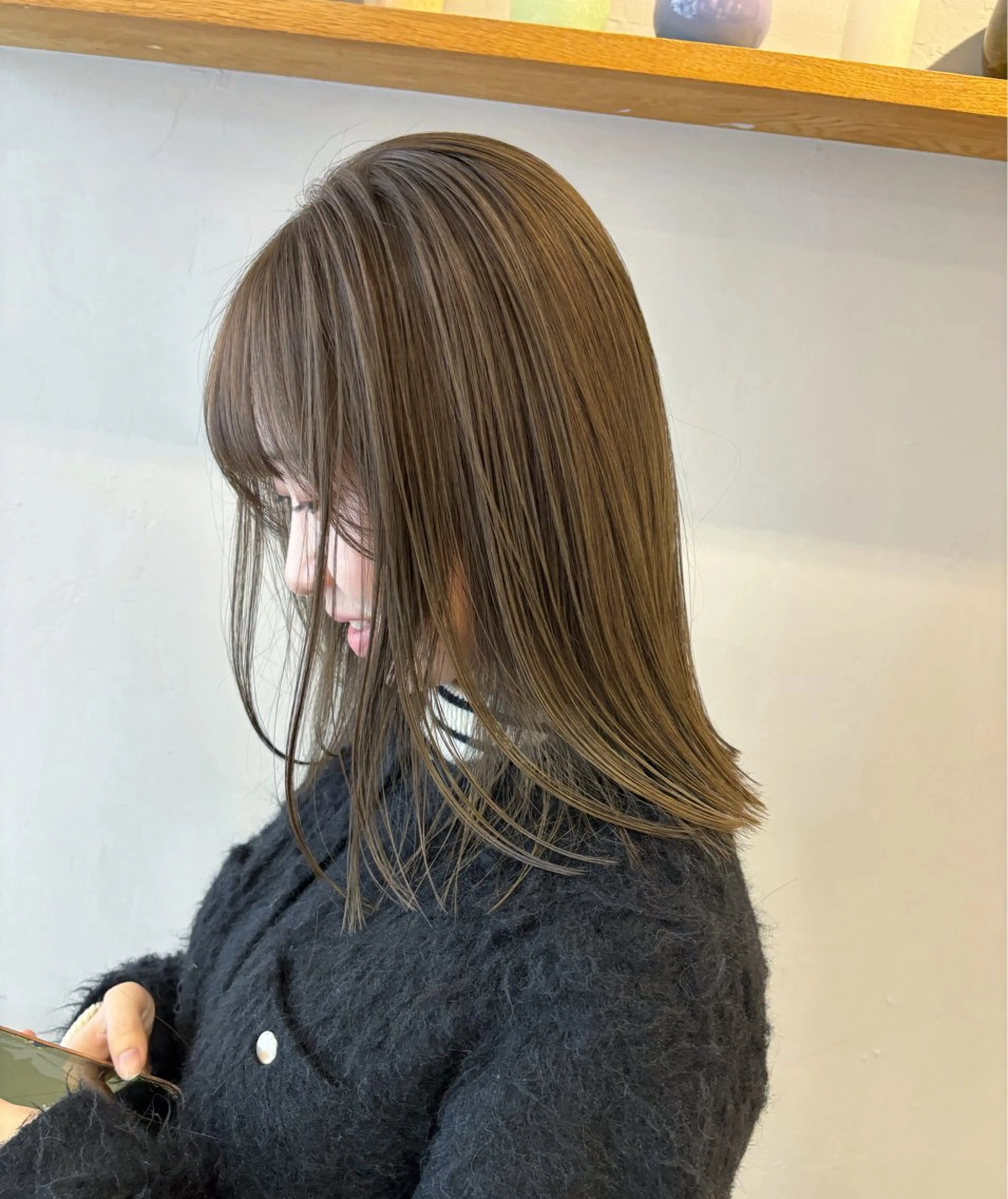 ミディアム カラー カット ヘアカラー オリーブ/縮毛♡ Natsuno🩰のヘアスタイル