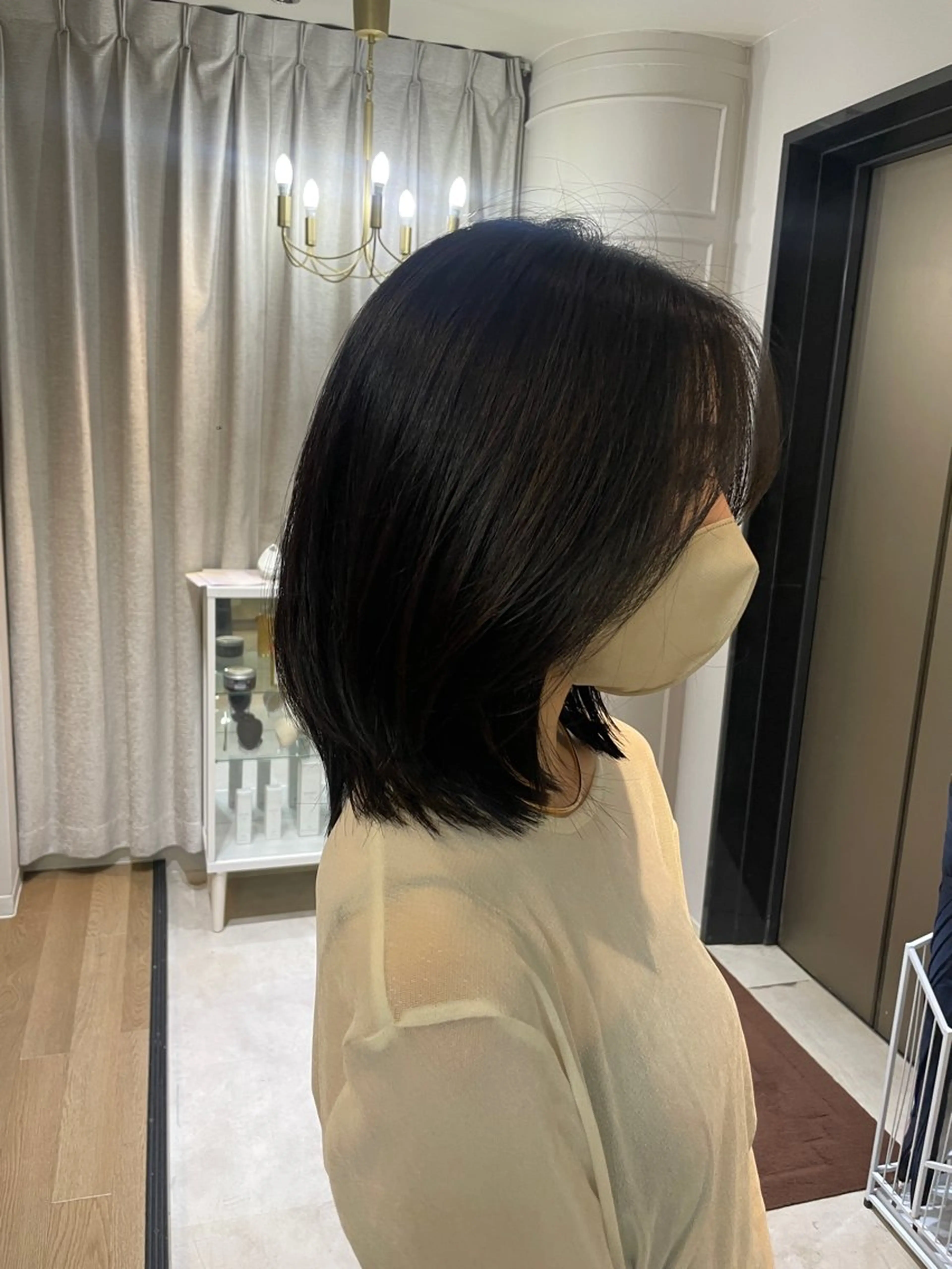 ミディアム カラー ボブレイヤー ボブ 韓国風ヘア レイヤーカット HARUKA韓国ヘア /Luana梅田のヘアスタイル