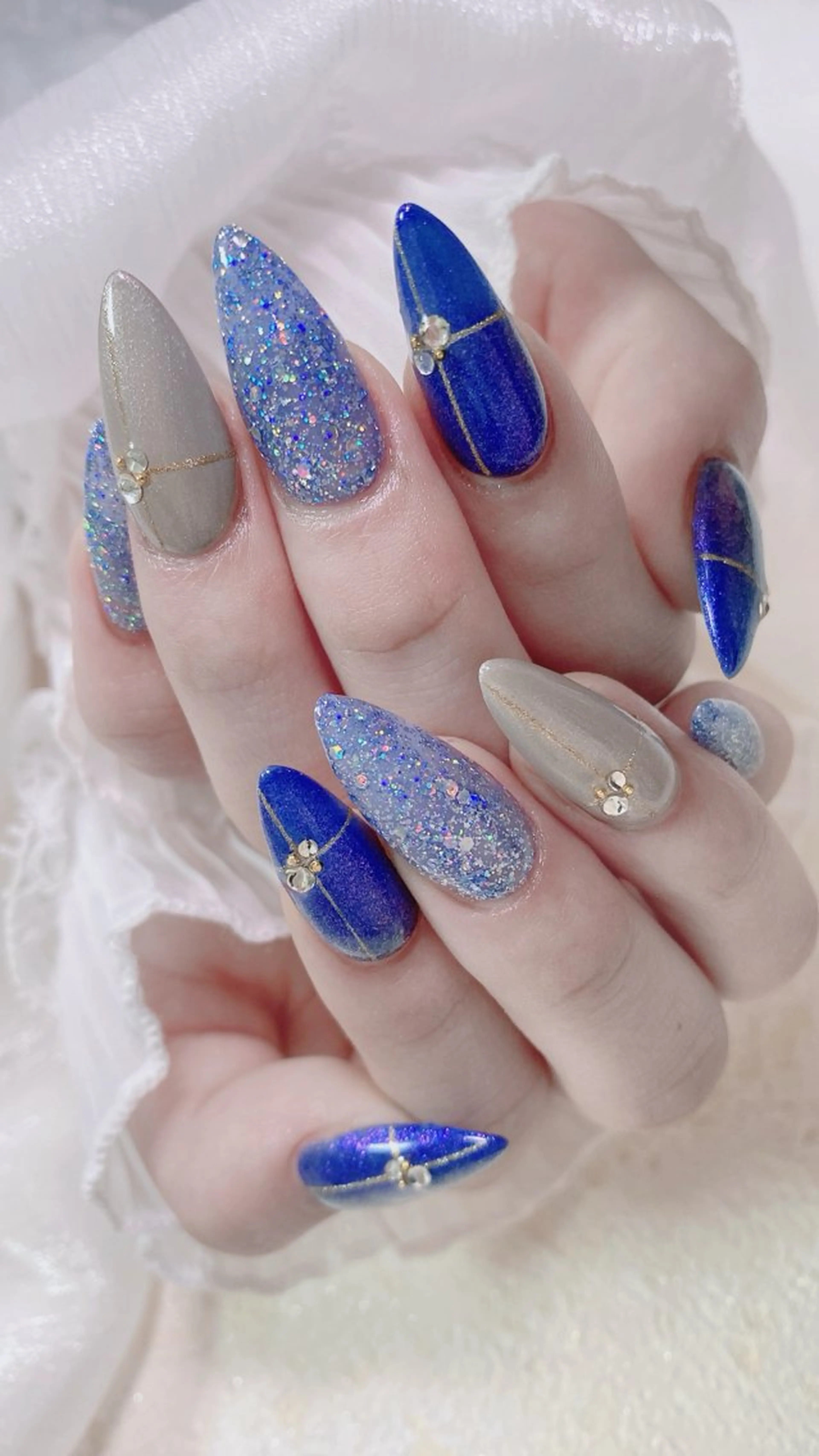 ネイル ハンドネイル オーシャン スカルプネイルサロンのネイルデザイン