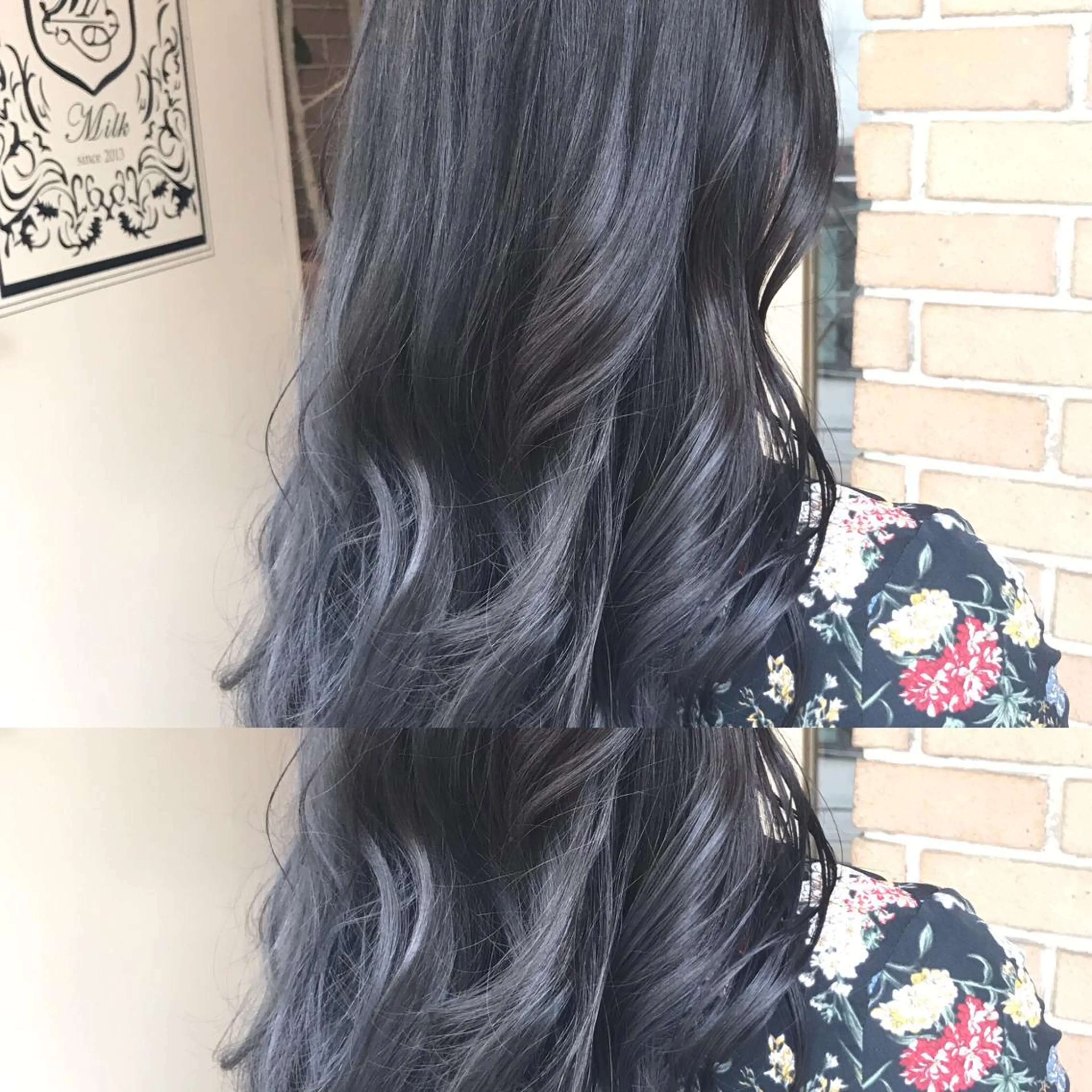 セミロング カラー パーマ ヘアアレンジ メンズ キッズ ネイル マツエク・マツパ ブルーカラー ブルーグレー ブルー サロンドミルク 原宿のヘアスタイル