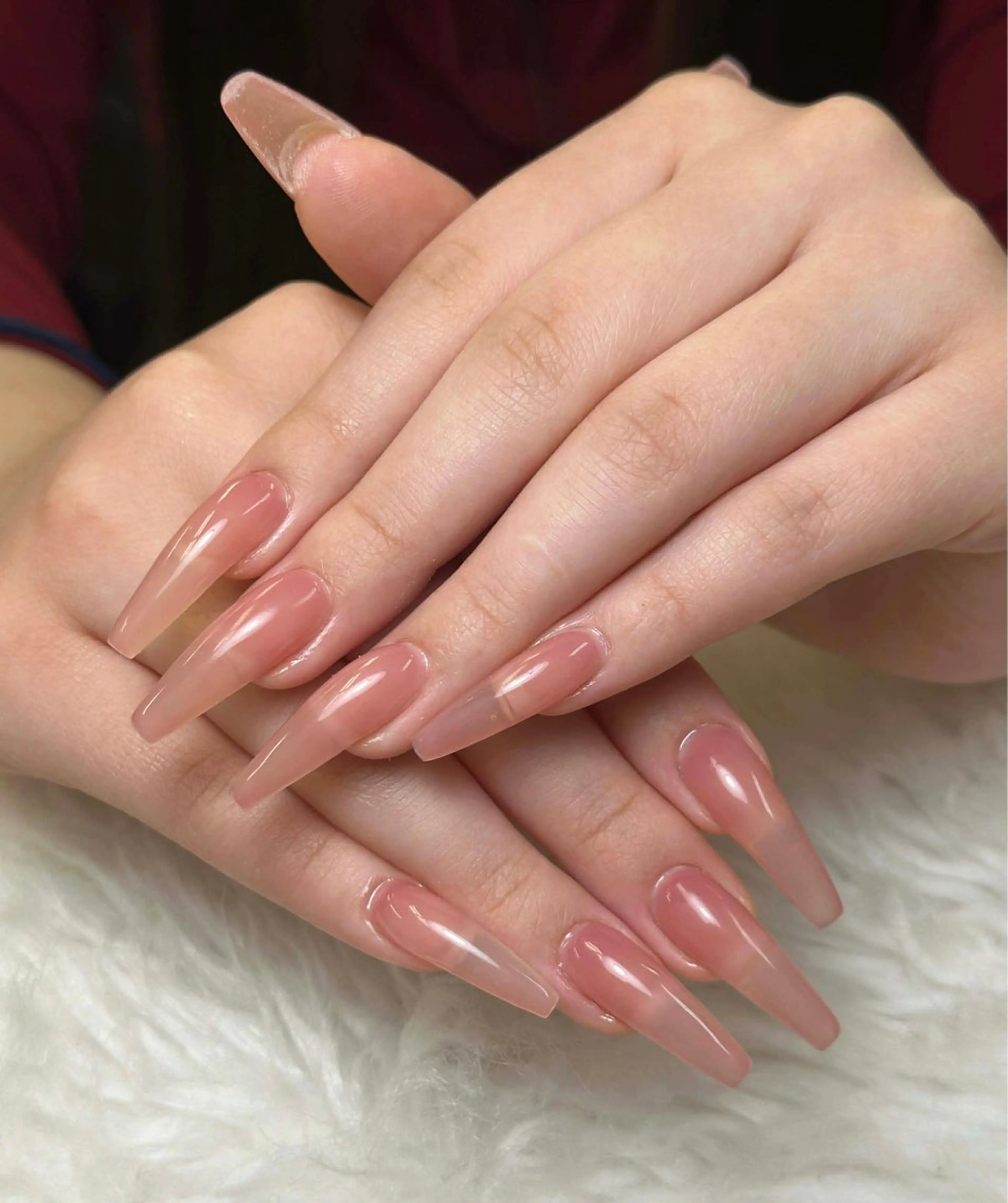ネイル フレンチネイル ジェルネイル ガーリー 韓国ネイル ロングネイル ハンドネイル NieNail Nezukoのネイルデザイン