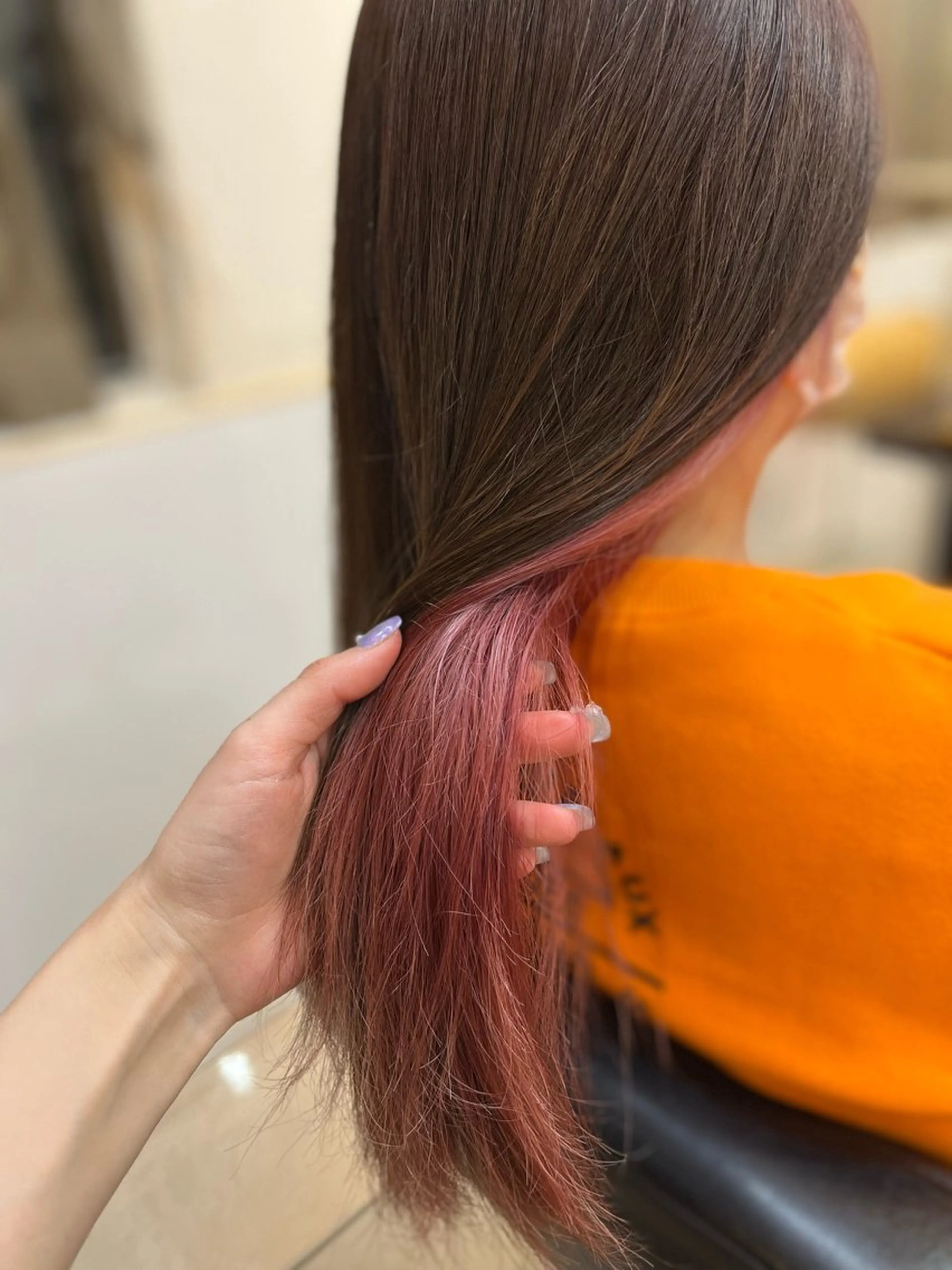 ミディアム カラー ブラウンカラー ピンクカラー トリートメント 🍒 SANA🍒のヘアスタイル
