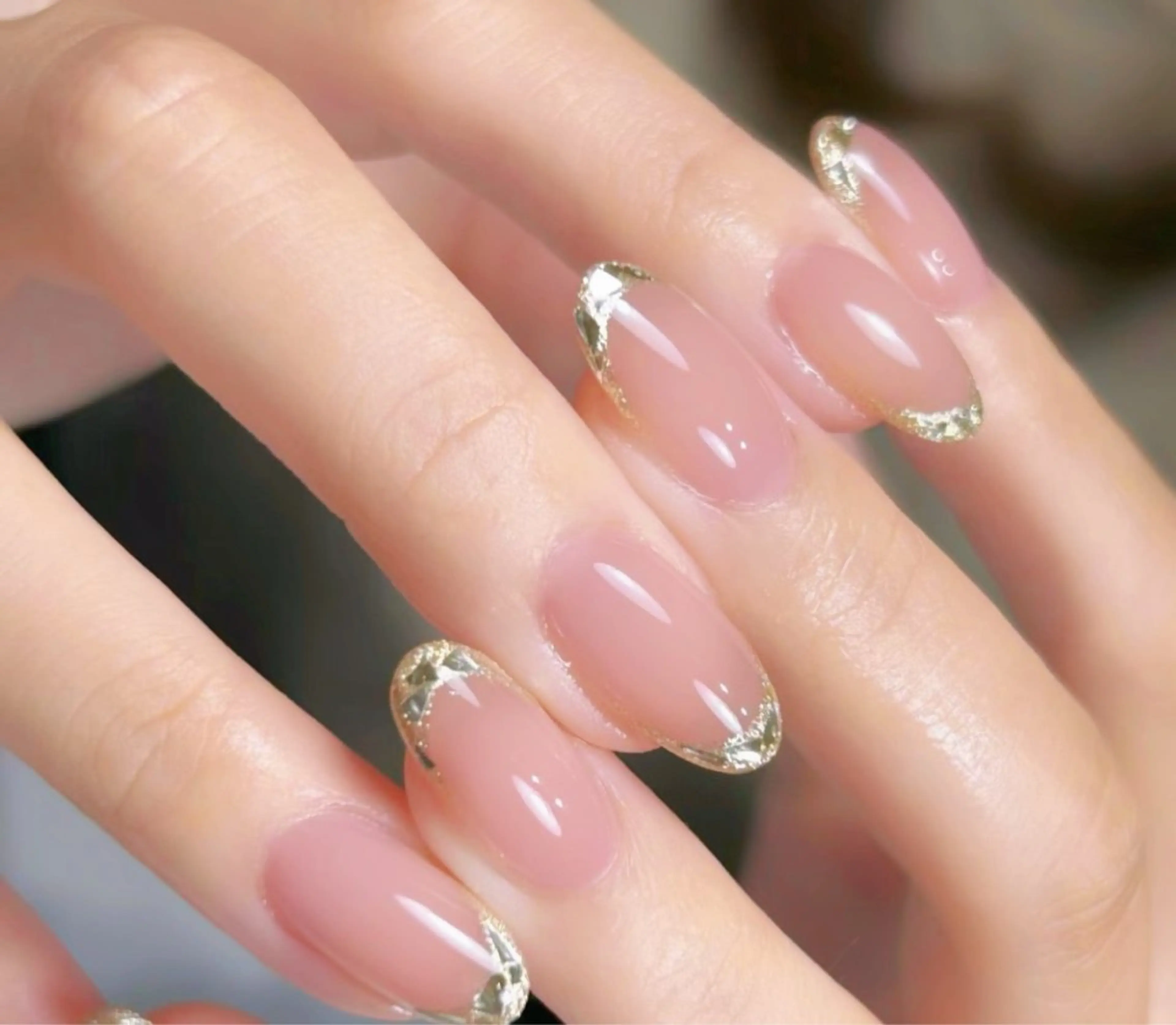 💓ジェルオフ無料💓ガラスフレンチの写真