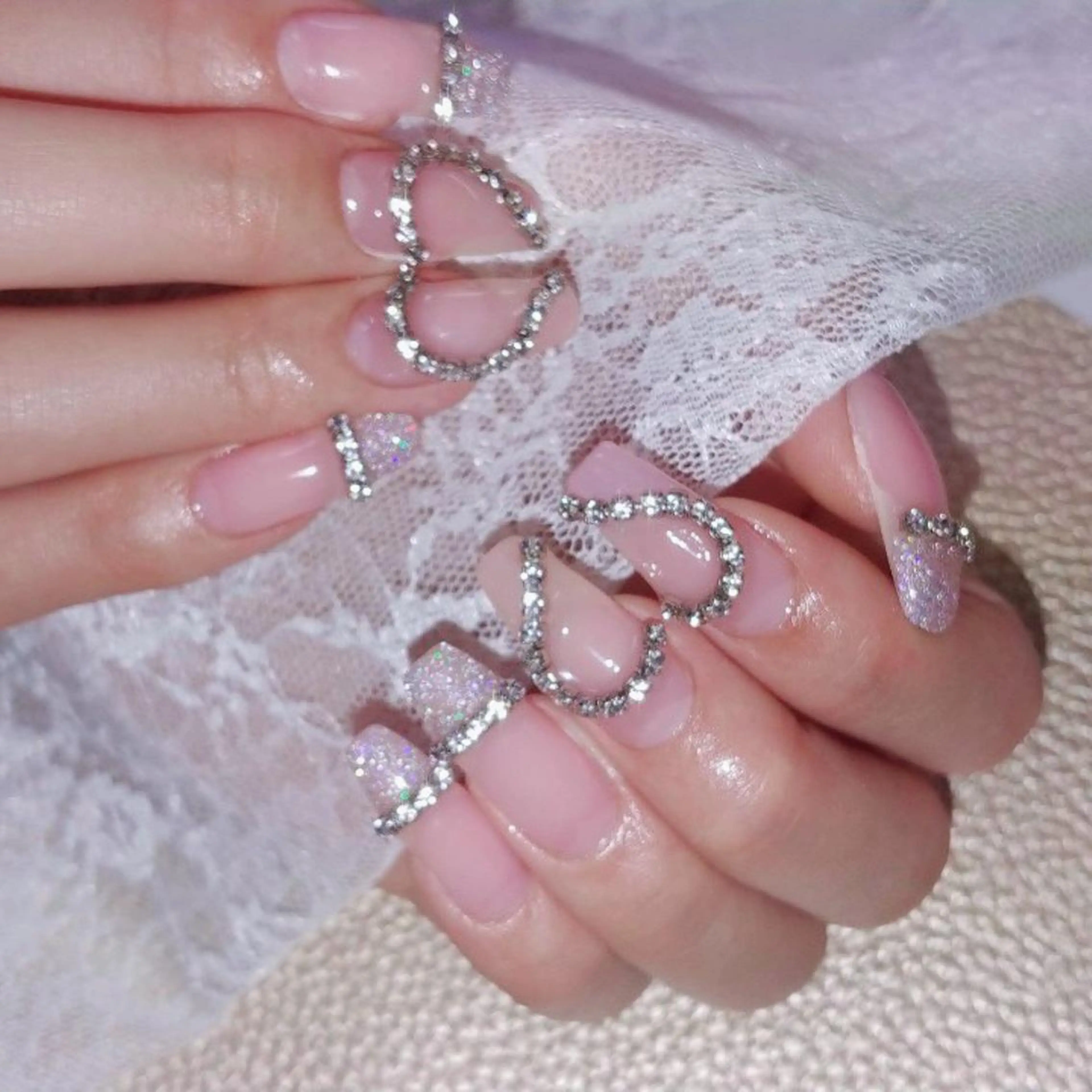ネイル ラメ(グリッター) ピンク ハンドネイル Nail lieNのネイルデザイン
