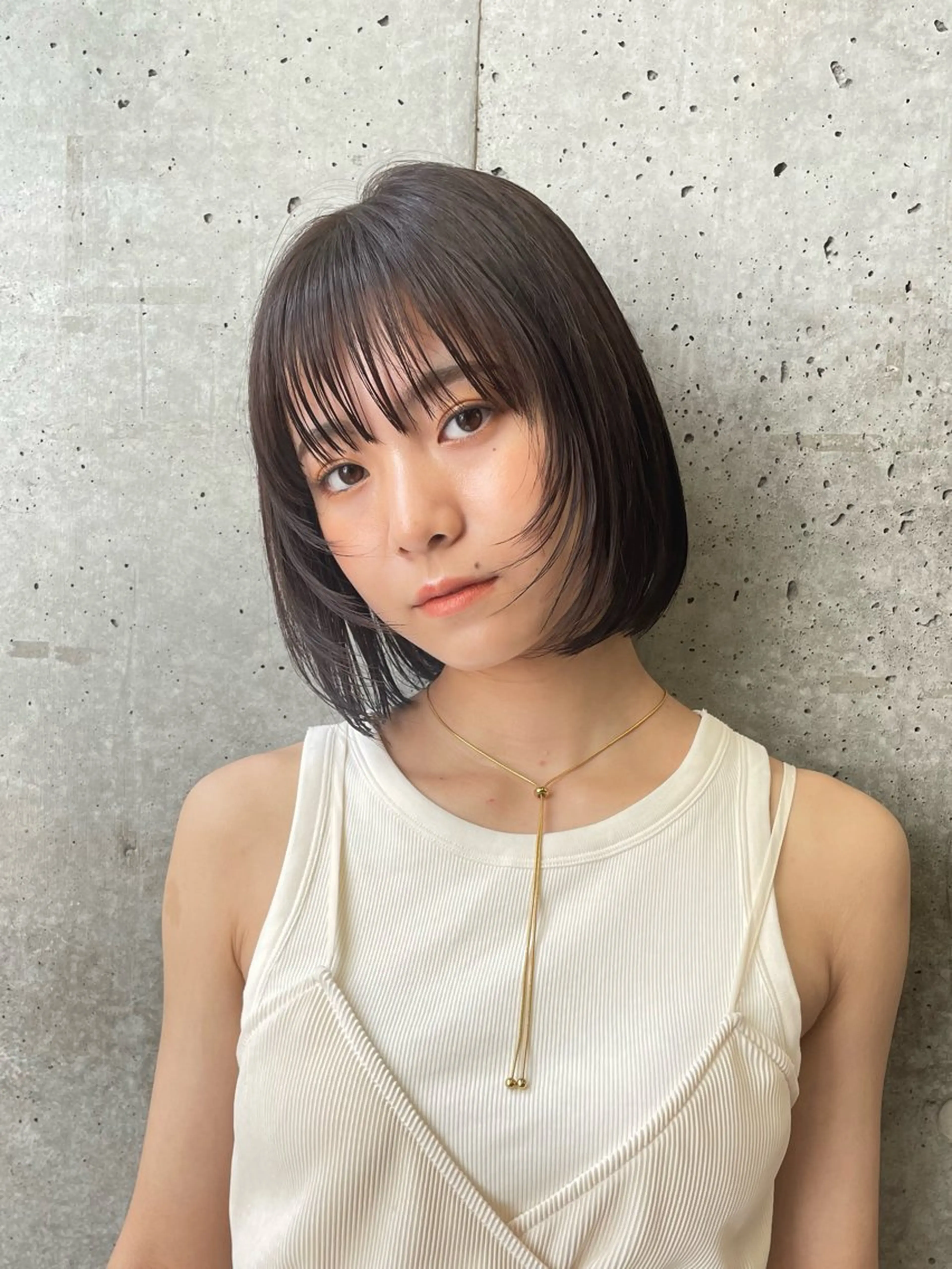 カラー ボブ/レイヤー/ グレージュ/moyuのヘアスタイル