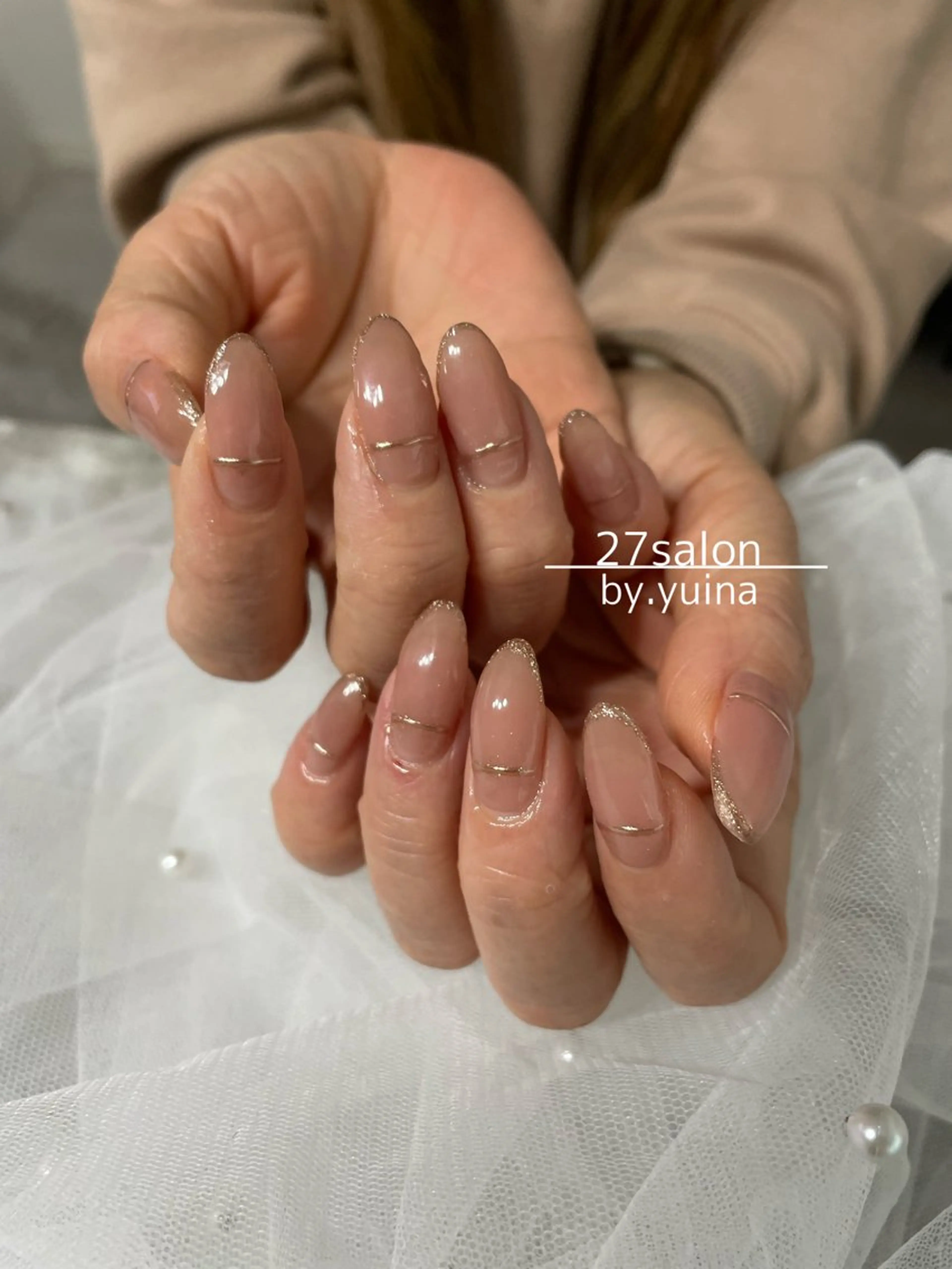 ネイル ニュアンスネイル オフィスネイル シンプルネイル ハンドネイル 27salon yuinaのネイルデザイン
