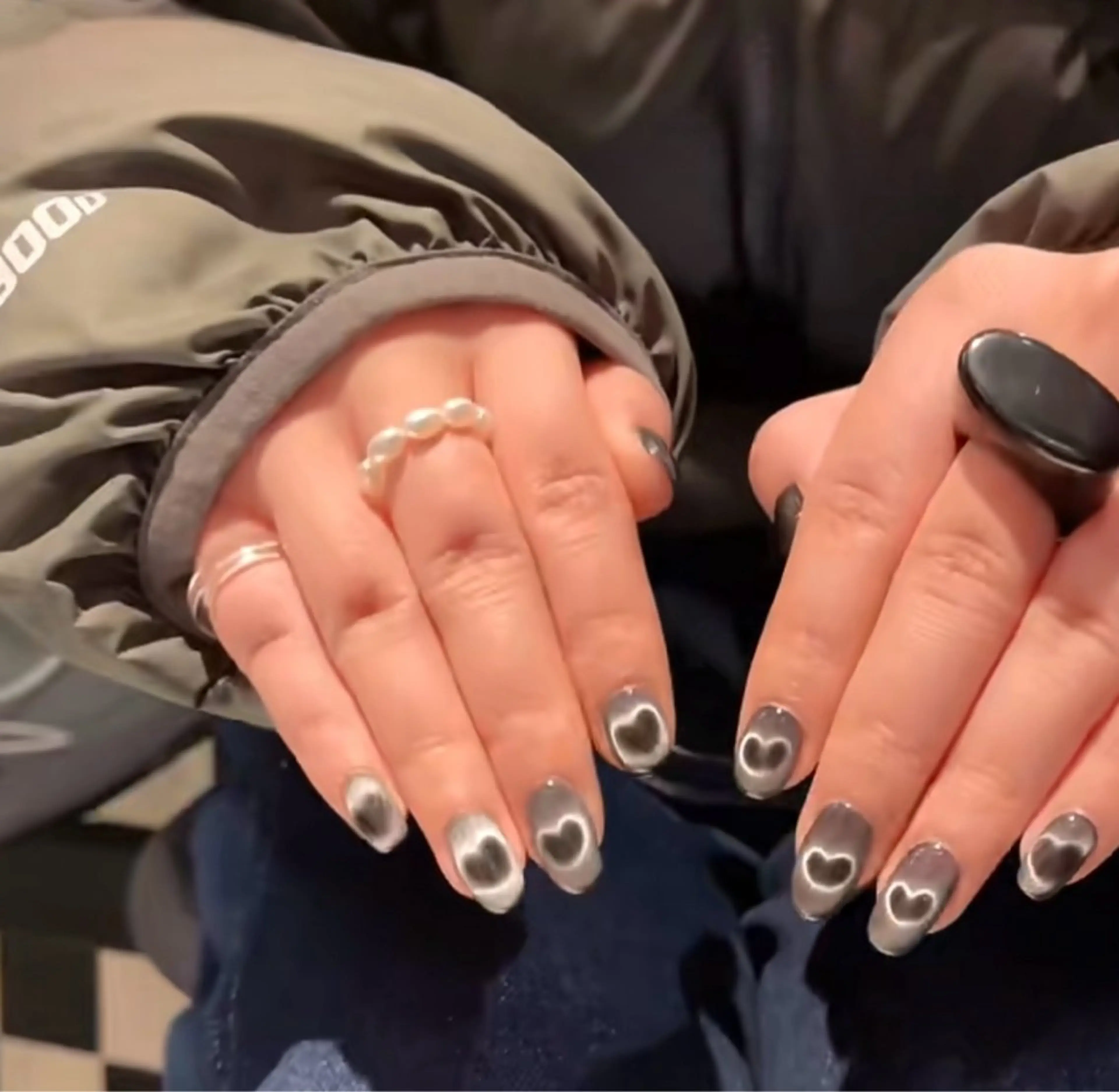 ネイル 長さ出し フットネイル フレンチネイル ジェルネイル ガラスフレンチ More Glam渋谷店のネイルデザイン