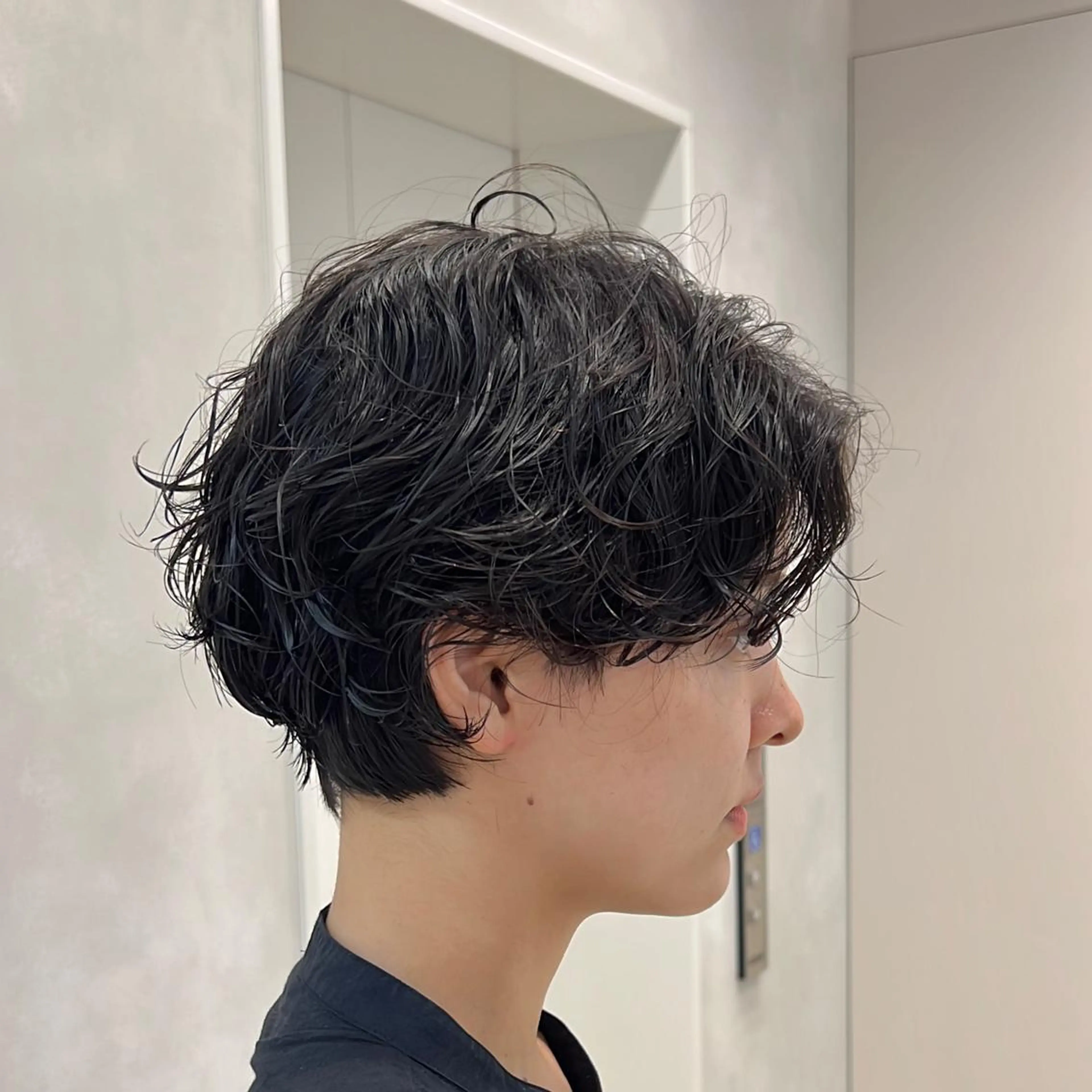 ショート パーマ ハンサムショート ボブ くせ毛 ハイライト 髪質改善 【骨格診断カット】 .のヘアスタイル