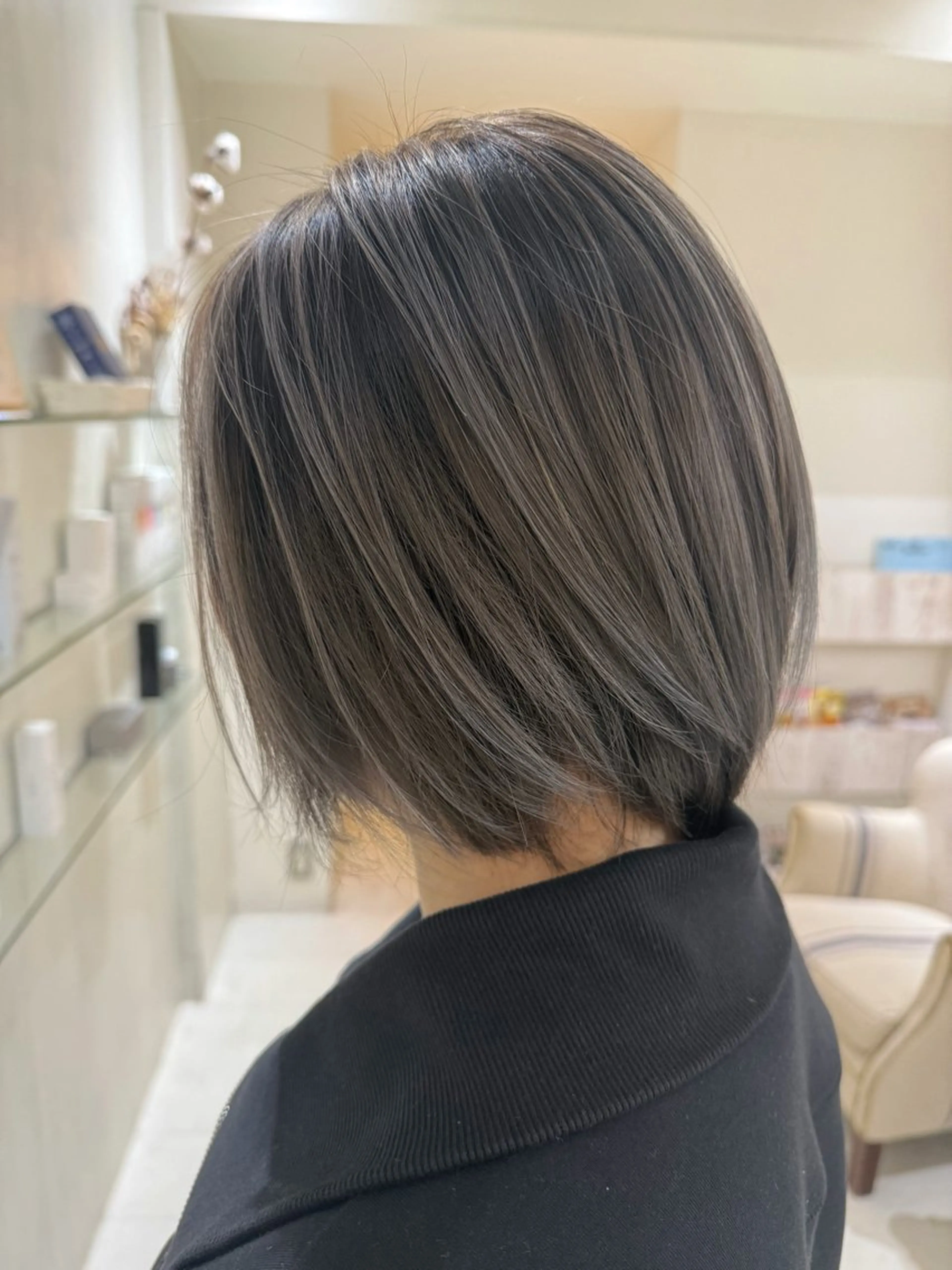 ミディアム カラー レイヤーカット トリートメント ヘアカラー トリートメント 河合秀明/ショート /ボブ/レイヤーのヘアスタイル