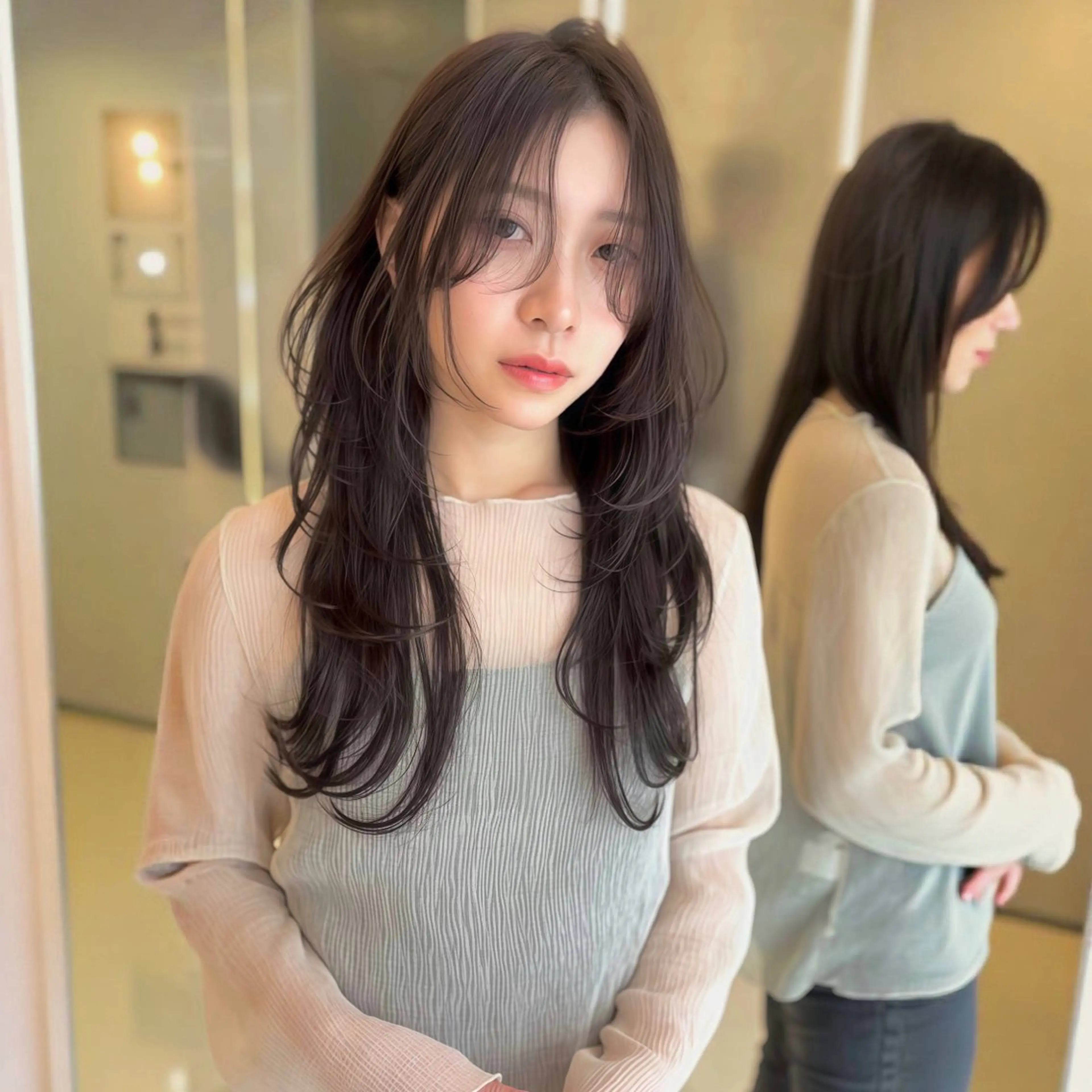 セミロング レイヤーカット 高野 恭佑のヘアスタイル