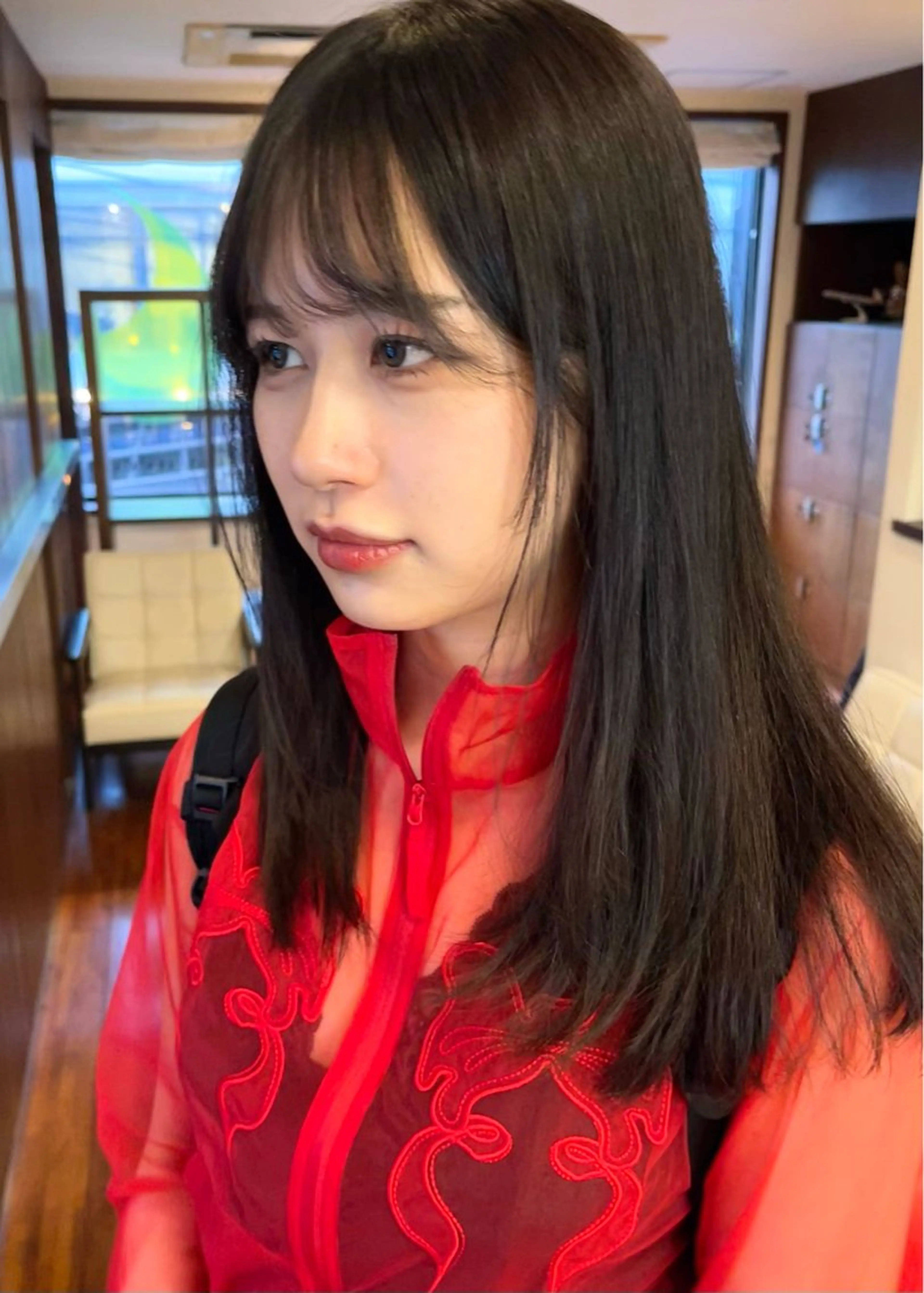 ミディアム カット 縮毛矯正 田室 和幸のヘアスタイル