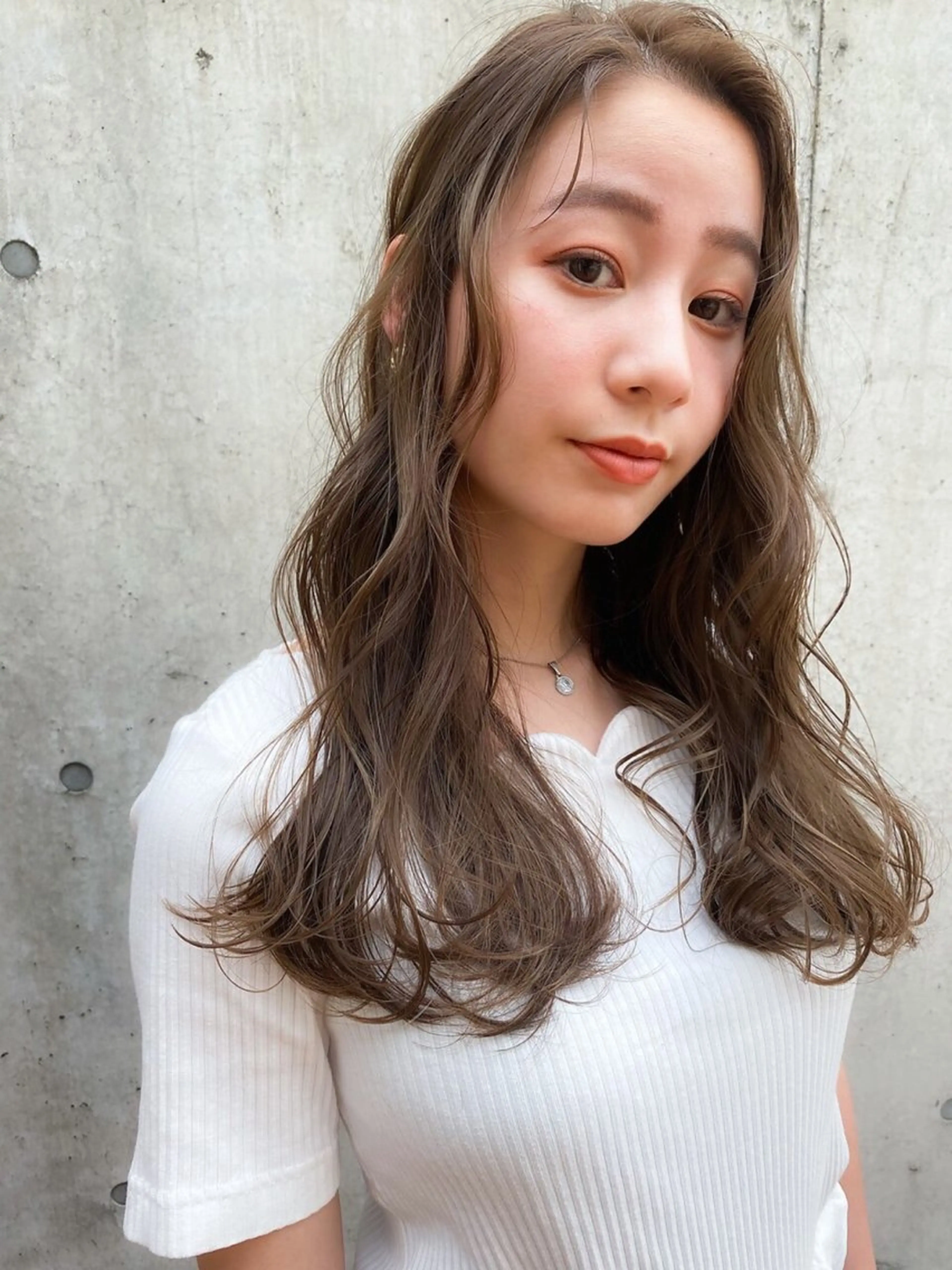 セミロング ヘアアレンジ ボブ 顔周りカット ハイライト 髪質改善 韓国風ヘア カット パーマ Grow by NYNY 打越裕樹のヘアスタイル