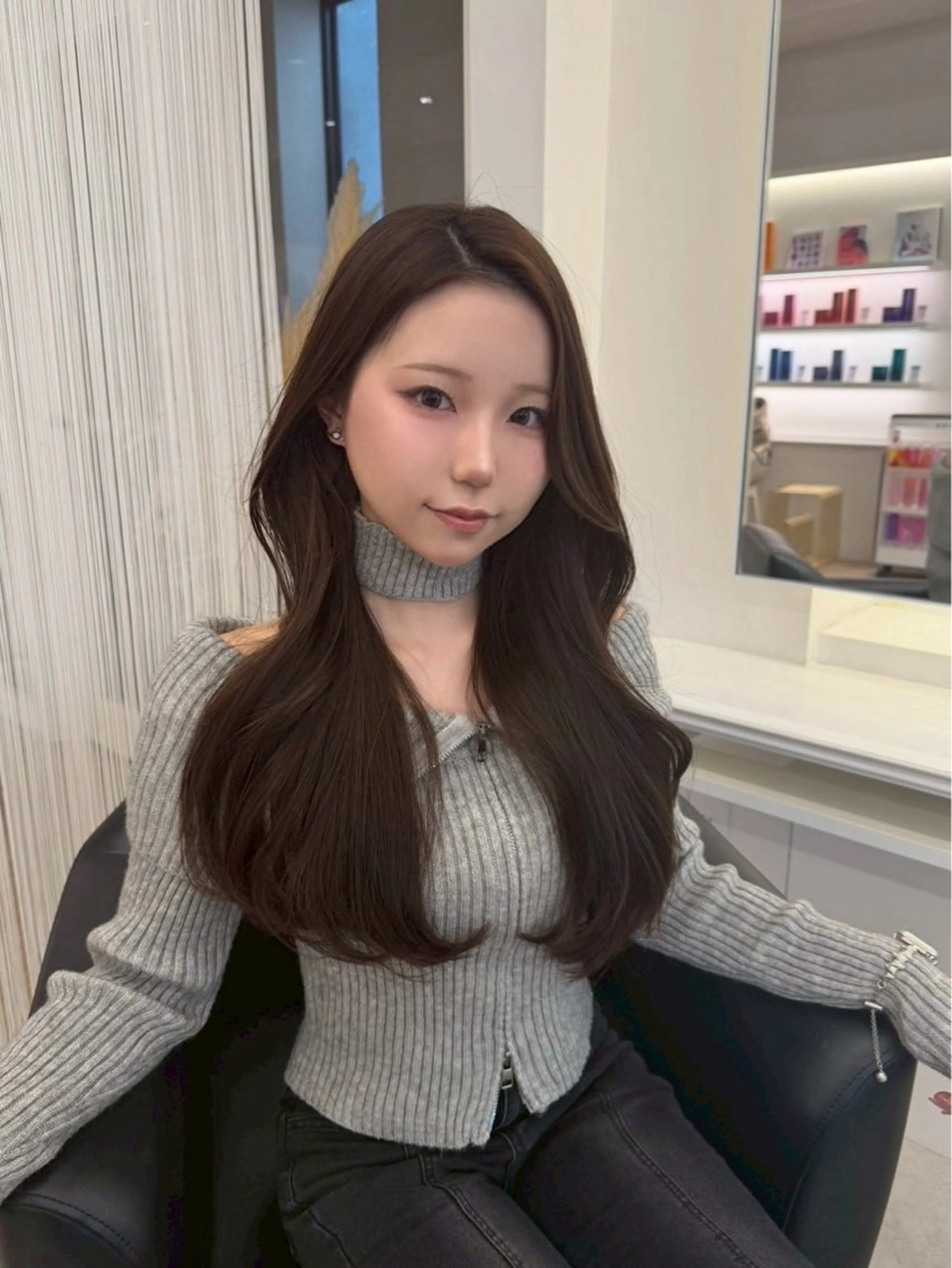 ロング カラー カット ヘアカラー ParveMix 🩶🫧入江 香名のヘアスタイル