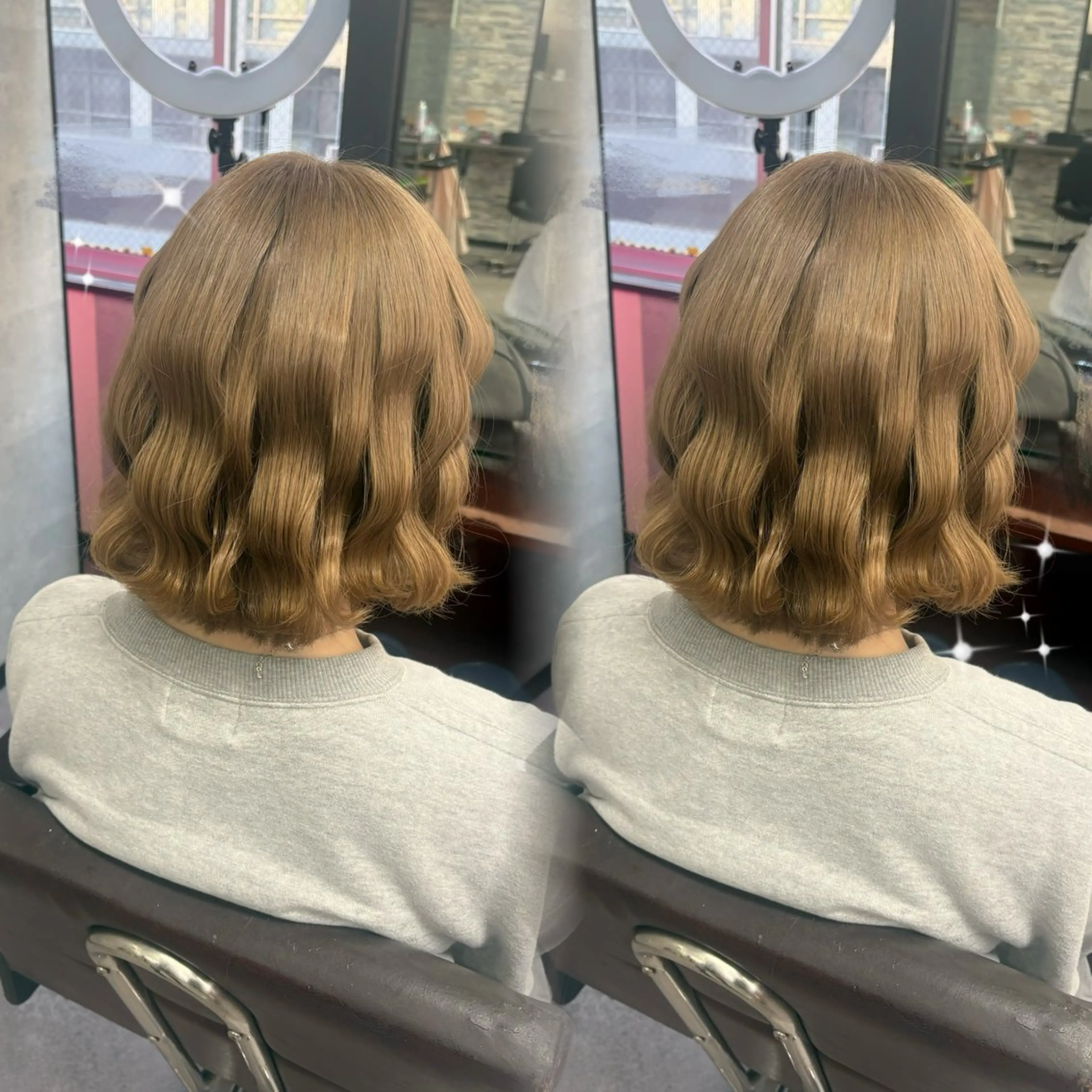 ミディアム カラー ベージュカラー OZ梅田♡ ゆはなブリーチのヘアスタイル