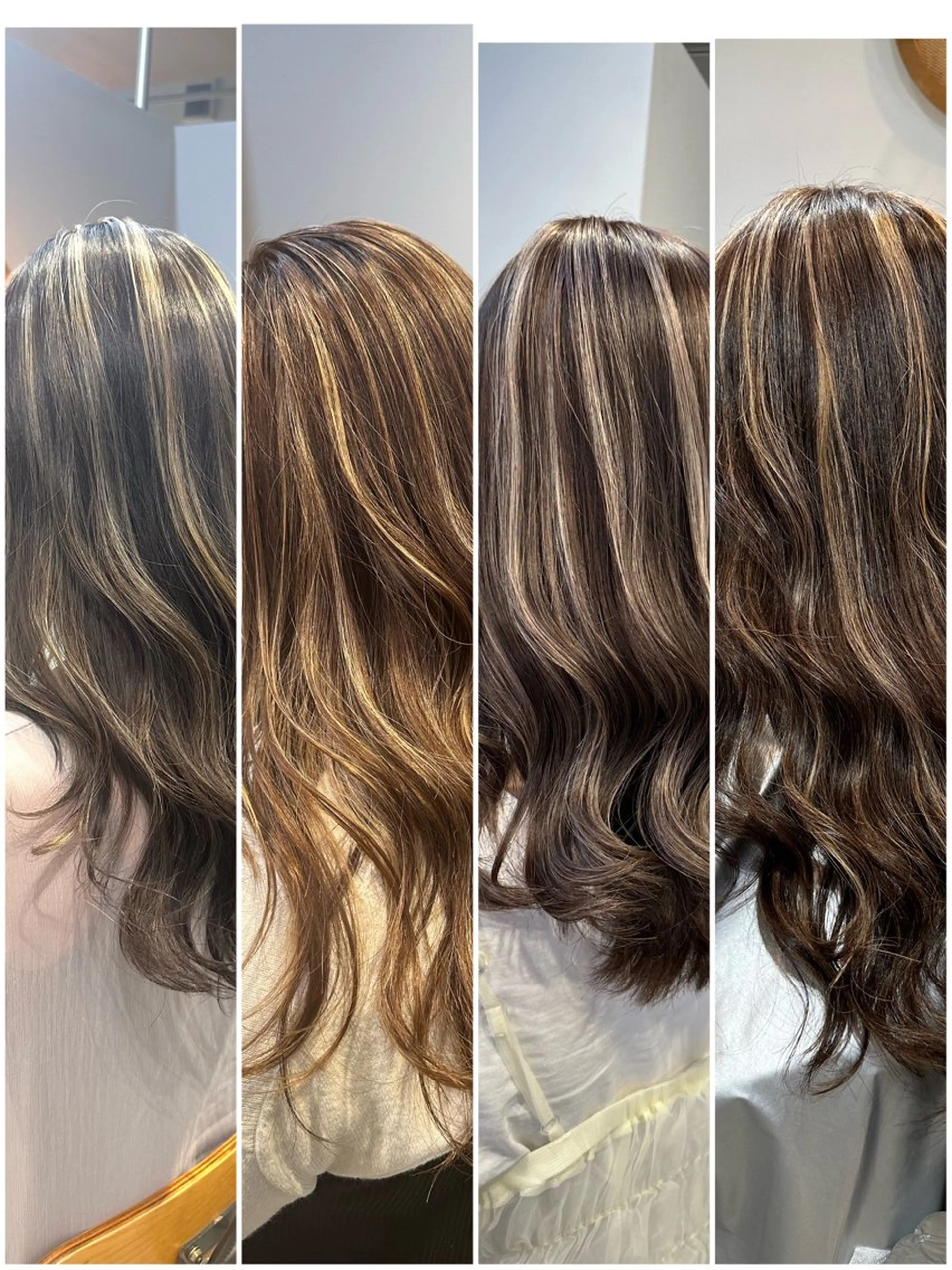 セミロング カラー ヘアカラー トリートメント 💖ハイライト/ハイ トーン💖MIKIのヘアスタイル