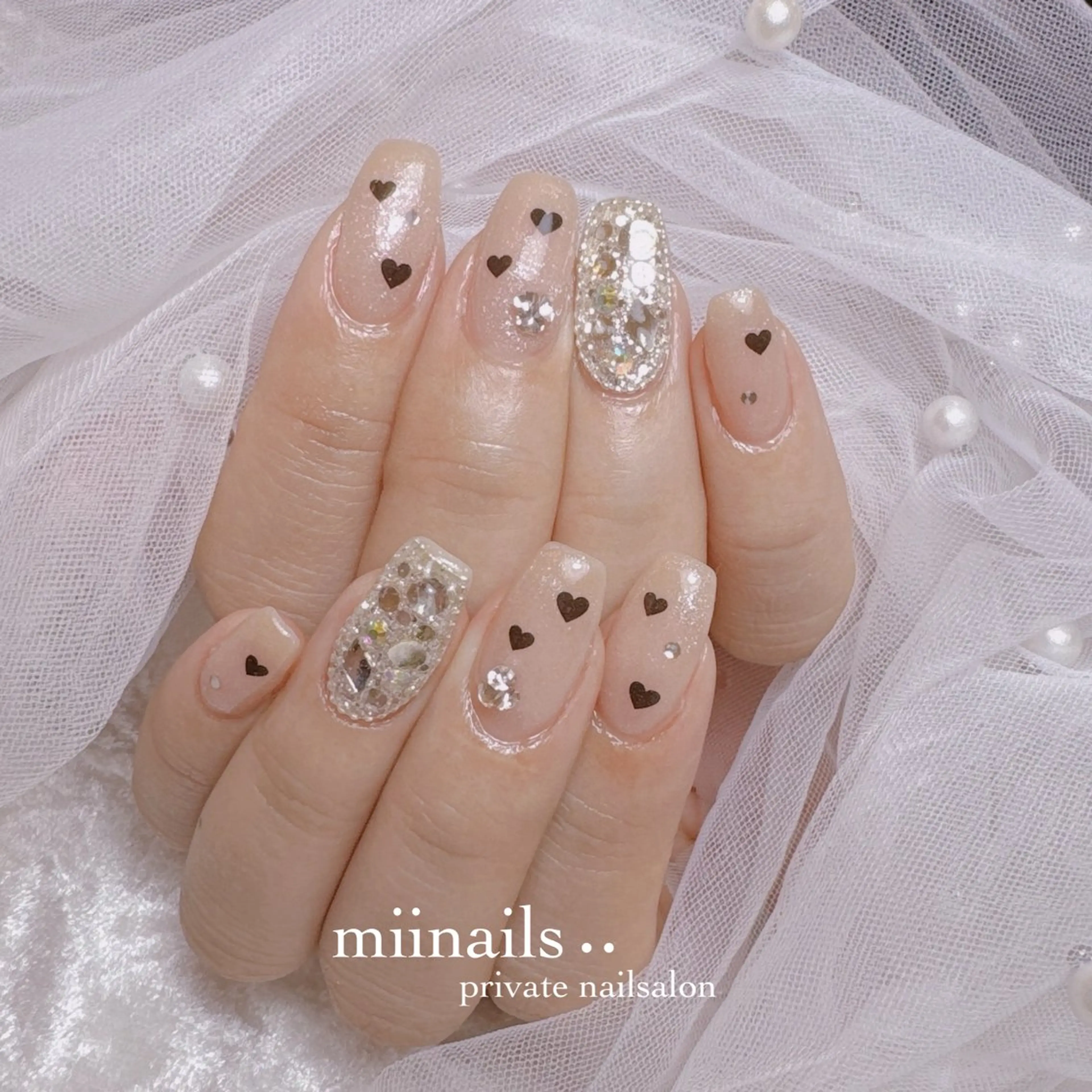 ネイル 韓国ネイル マグネットネイル ワンホンネイル ハンドネイル nailsalon miinailsのネイルデザイン